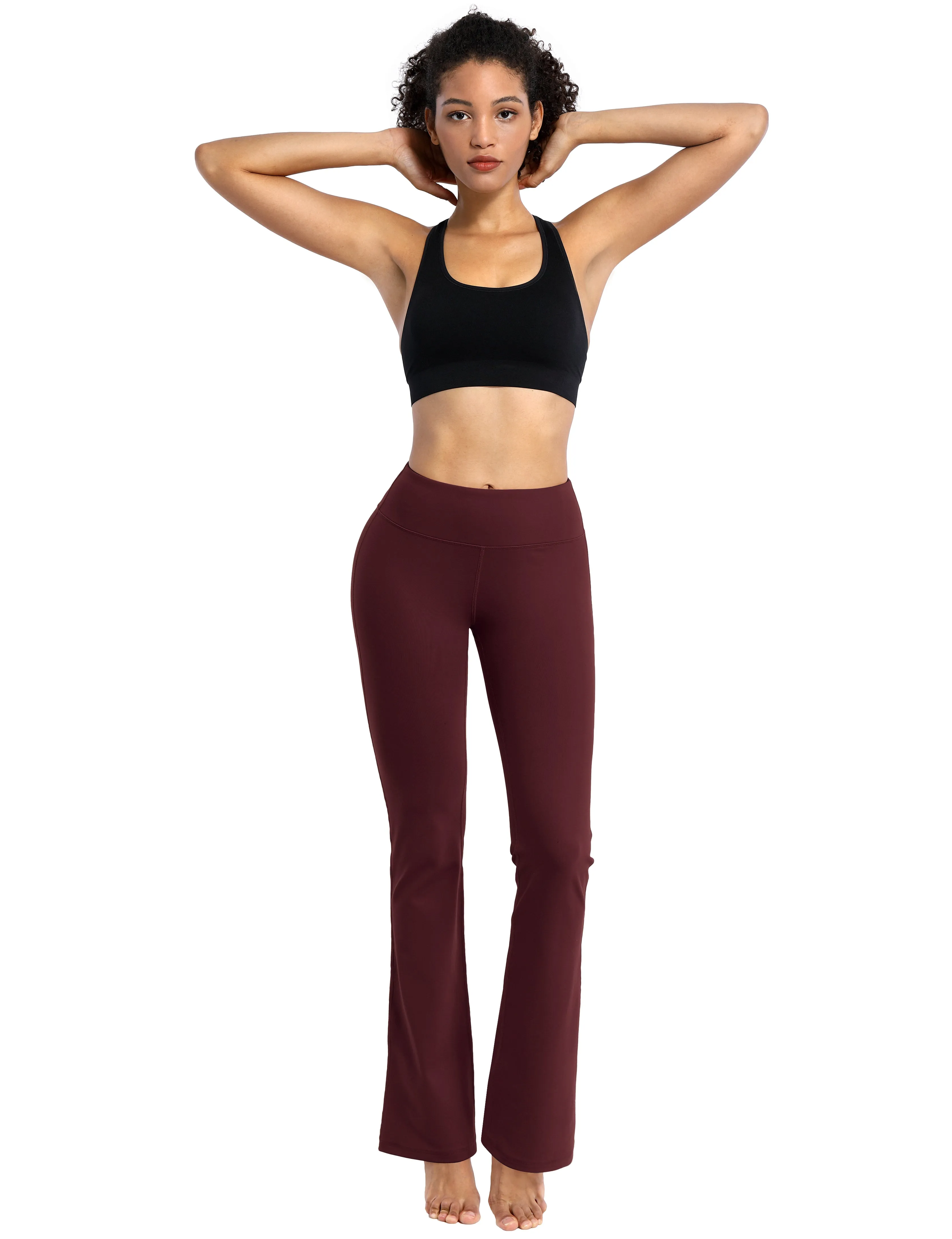29" 31" 33" 35" Cotton Nylon Bootcut Leggings cherryred_Jogging