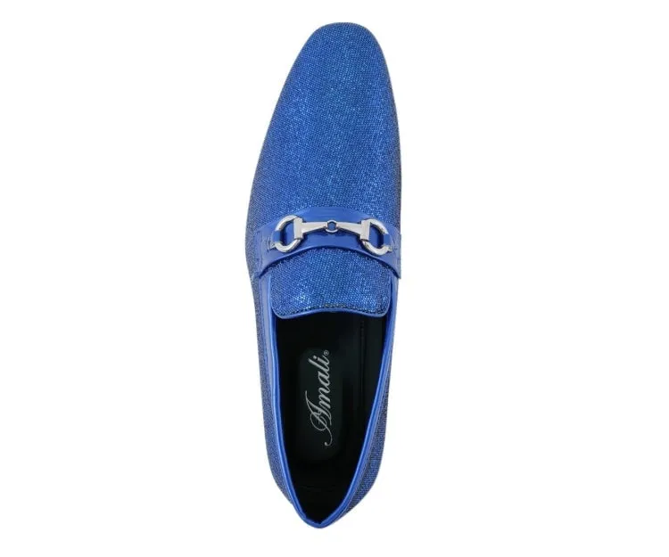 Amali Sutton Luxe Blue Glitter Loafers Men’s Glitter Upper