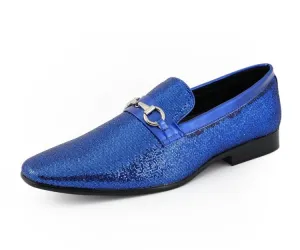 Amali Sutton Luxe Blue Glitter Loafers Men’s Glitter Upper