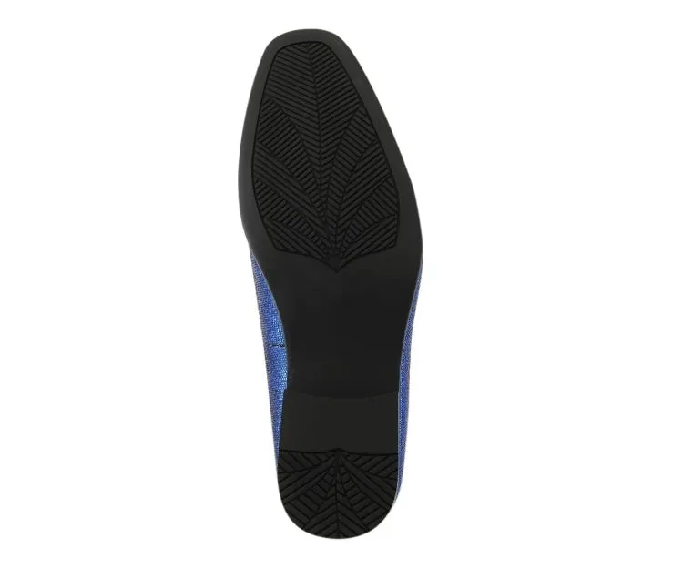 Amali Sutton Luxe Blue Glitter Loafers Men’s Glitter Upper