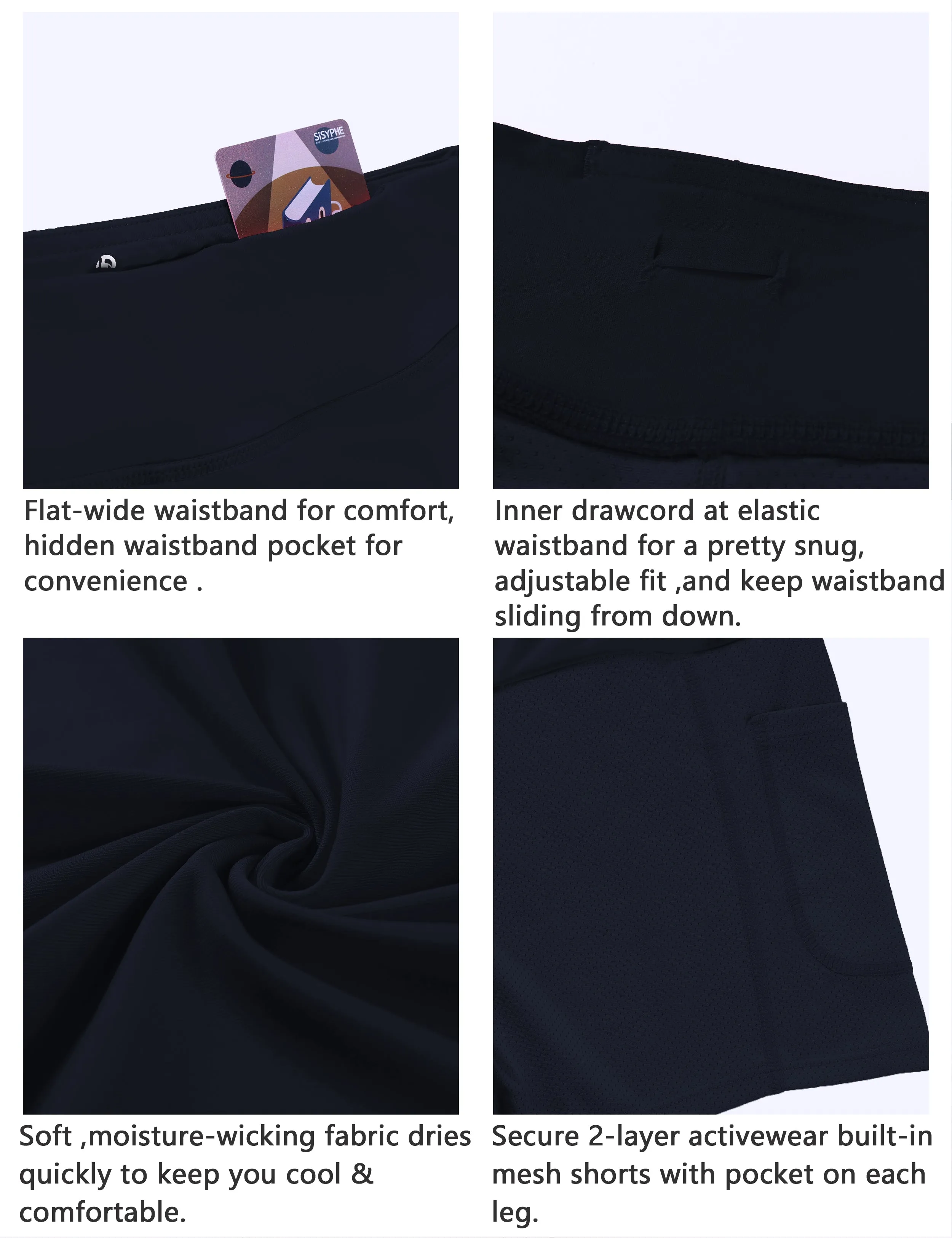 Athletic Tennis Golf Skort with Pocket Shorts darknavy_Jogging