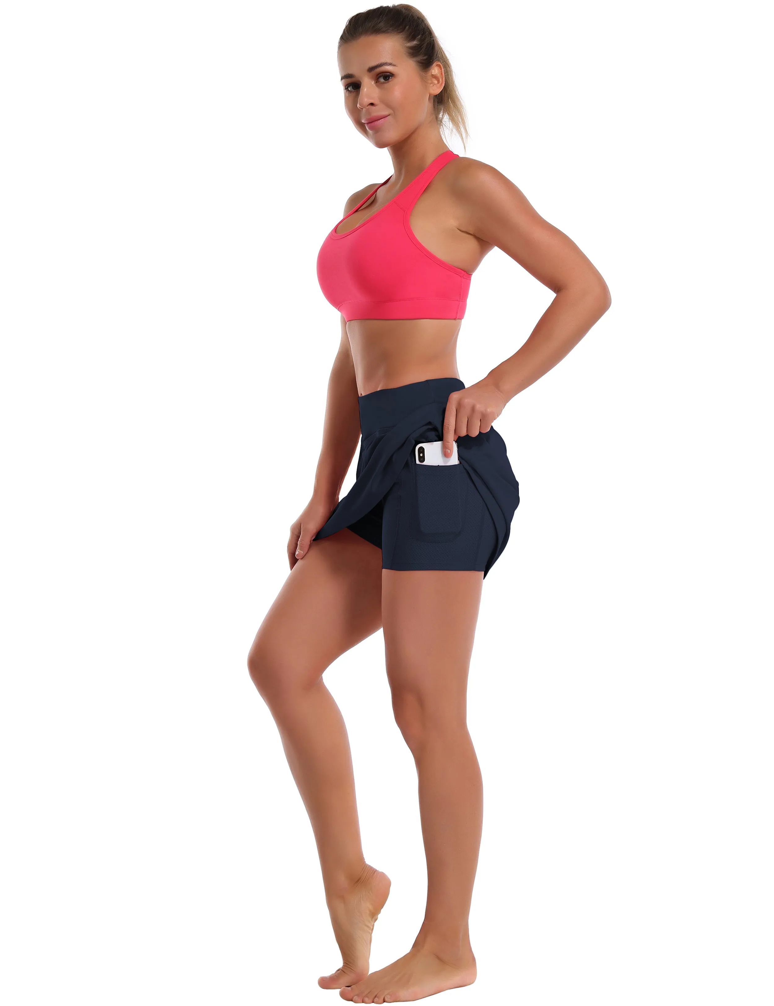 Athletic Tennis Golf Skort with Pocket Shorts darknavy_Jogging