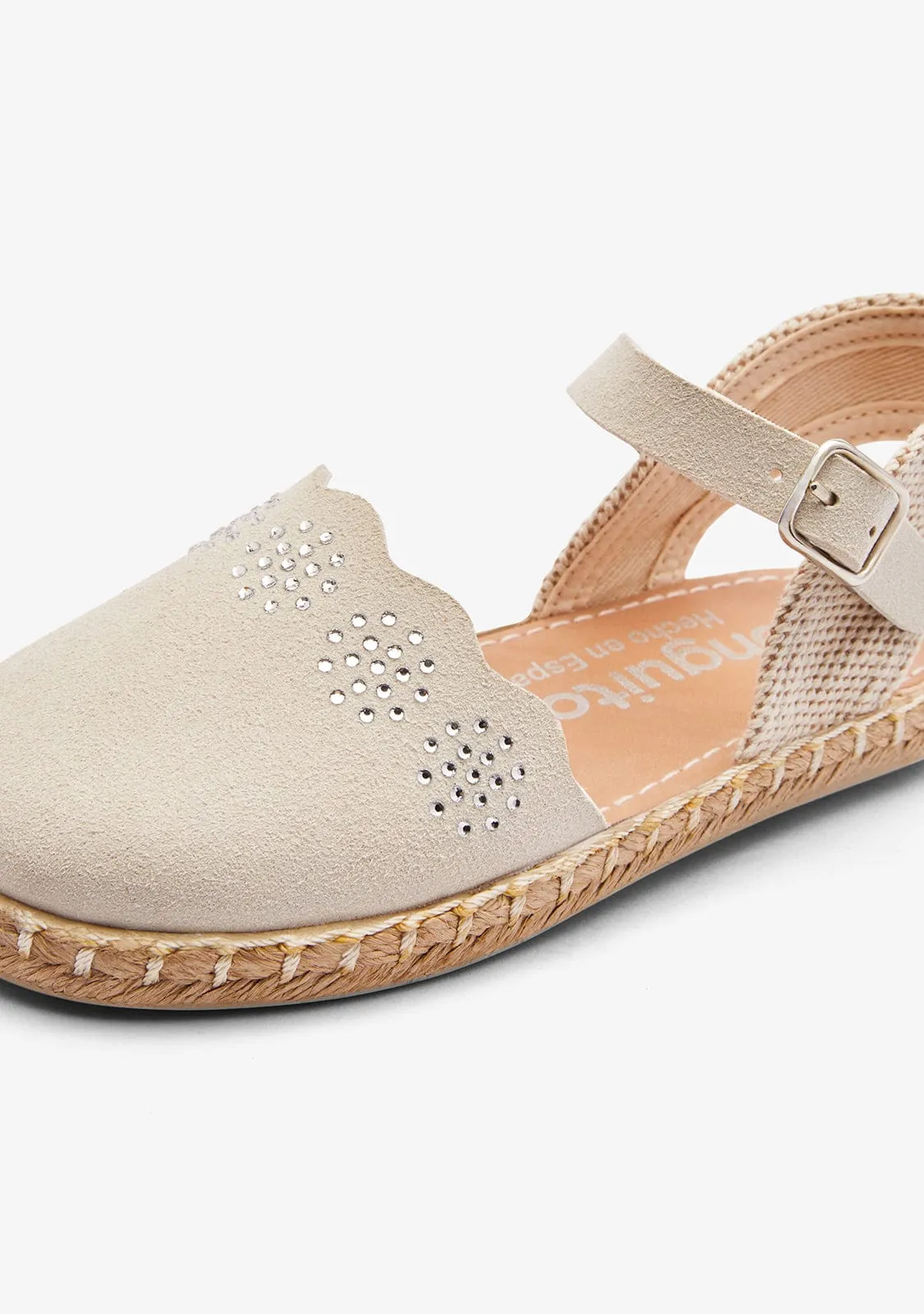 Beige Micro Buckle Espadrilles