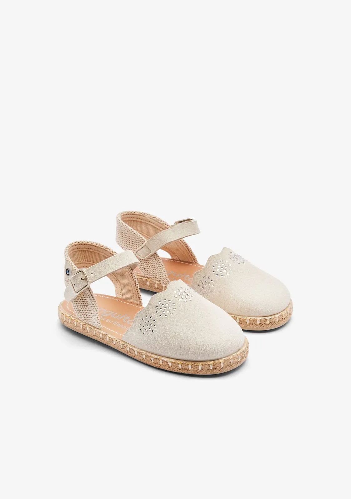 Beige Micro Buckle Espadrilles
