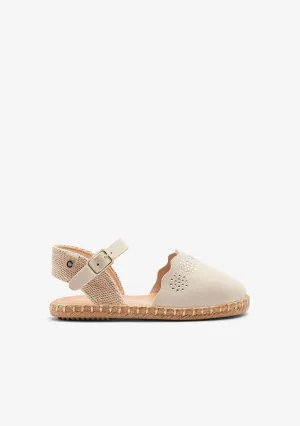 Beige Micro Buckle Espadrilles