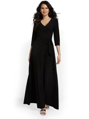Belted Wrap Maxi Dress