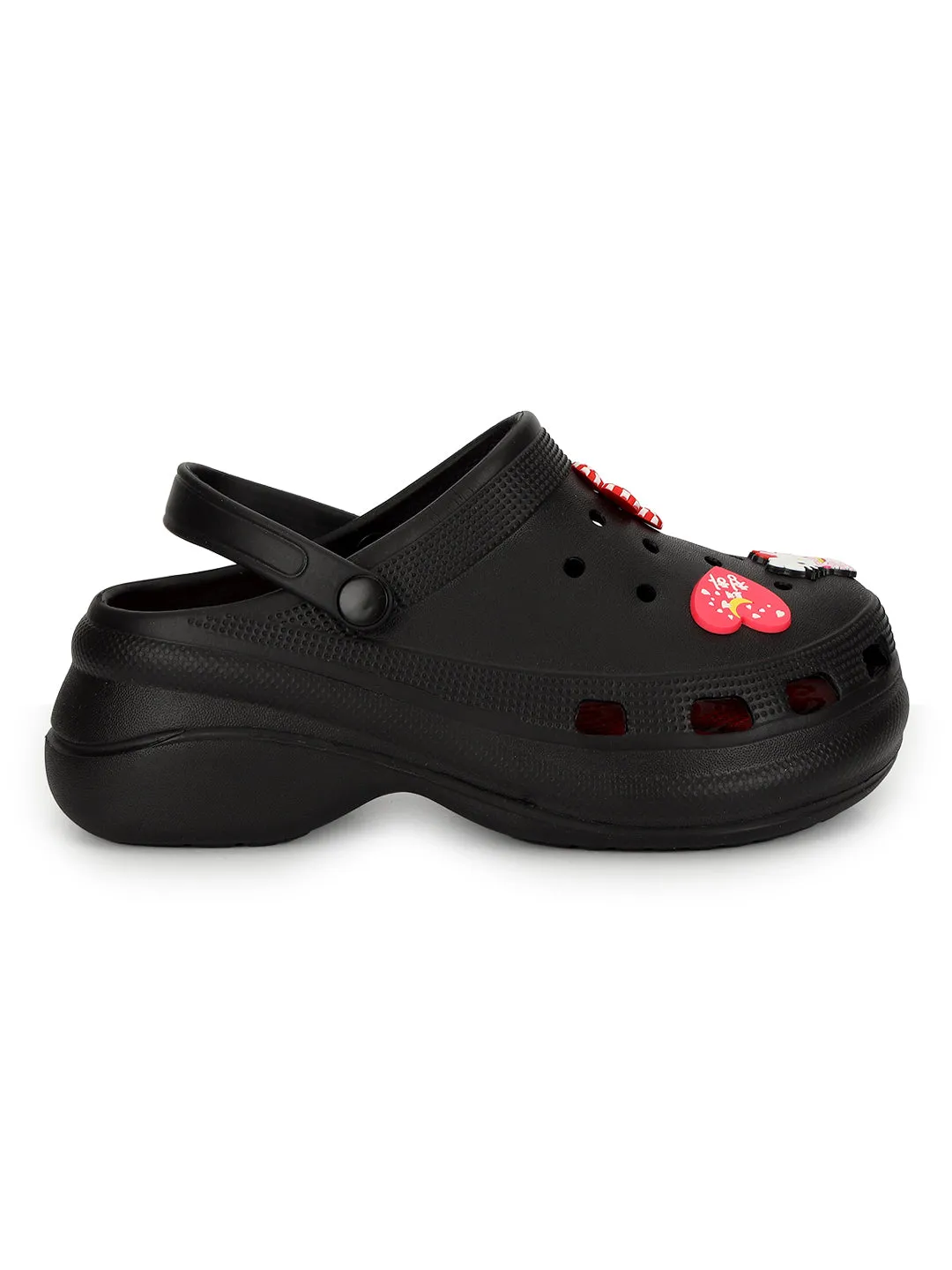Black Stylish Slip-On Clogs For Women (TC-LCLOG5-BLK)