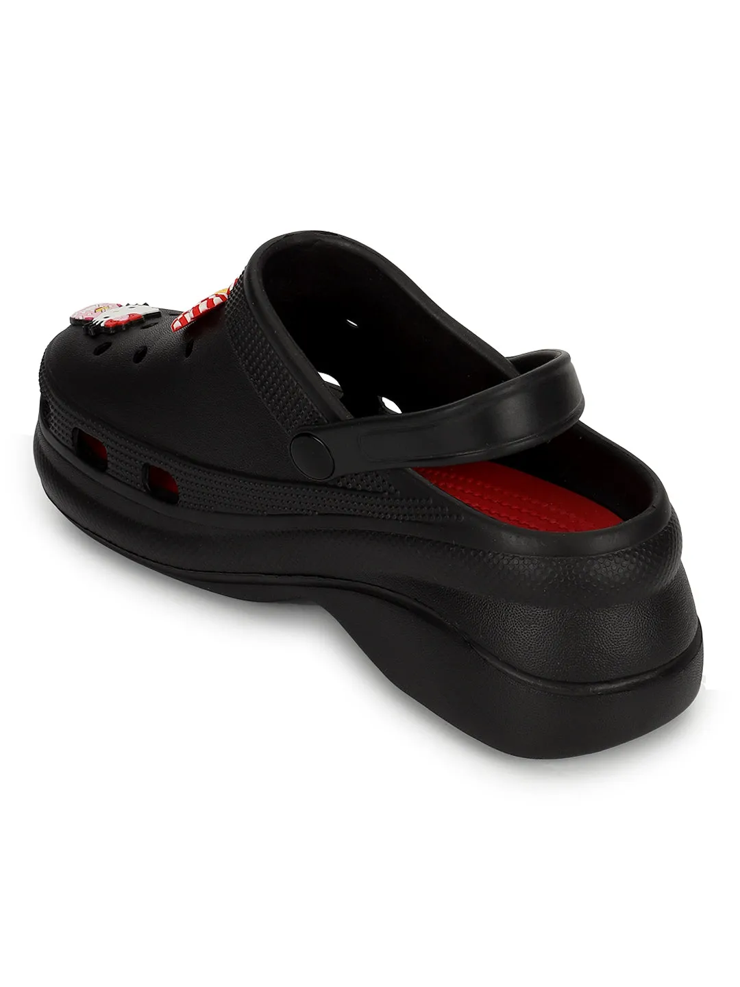 Black Stylish Slip-On Clogs For Women (TC-LCLOG5-BLK)
