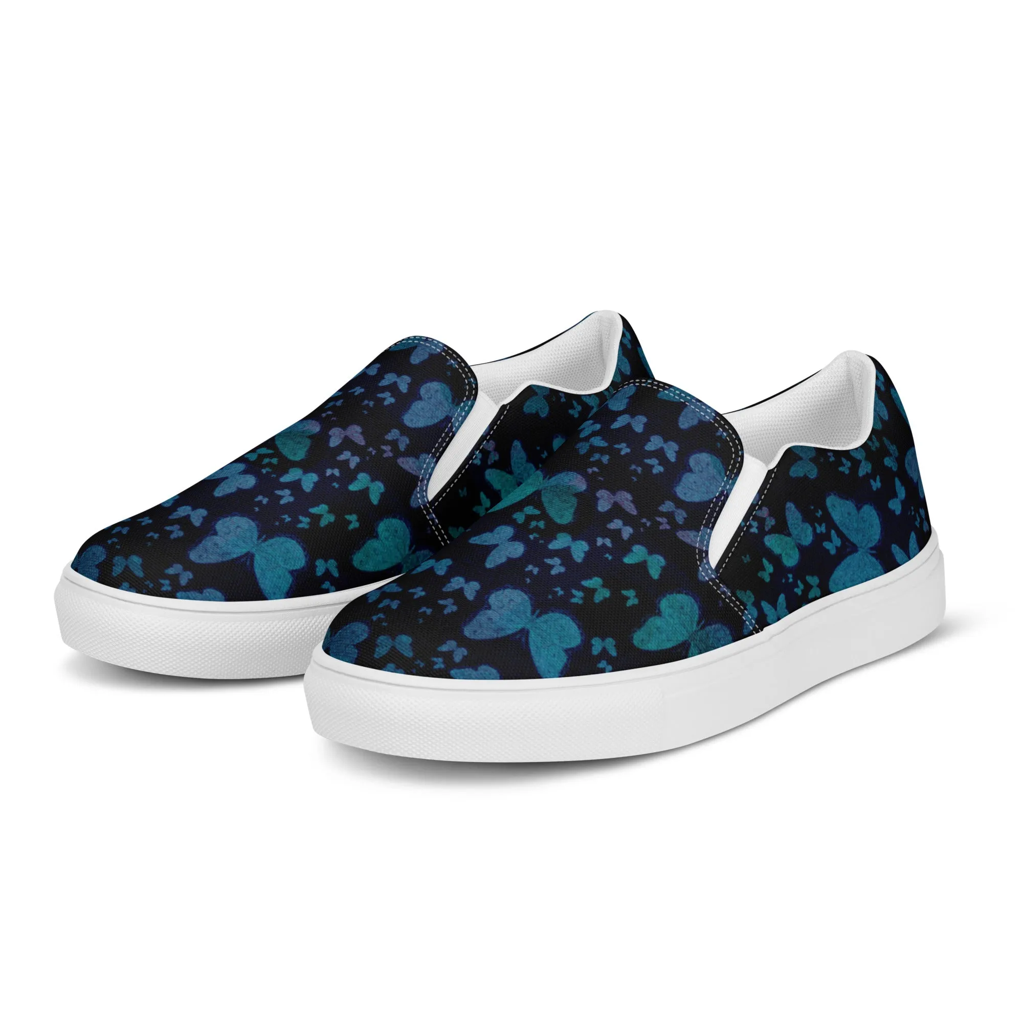 Blue Butterflies Women’s slip-on canvas shoes