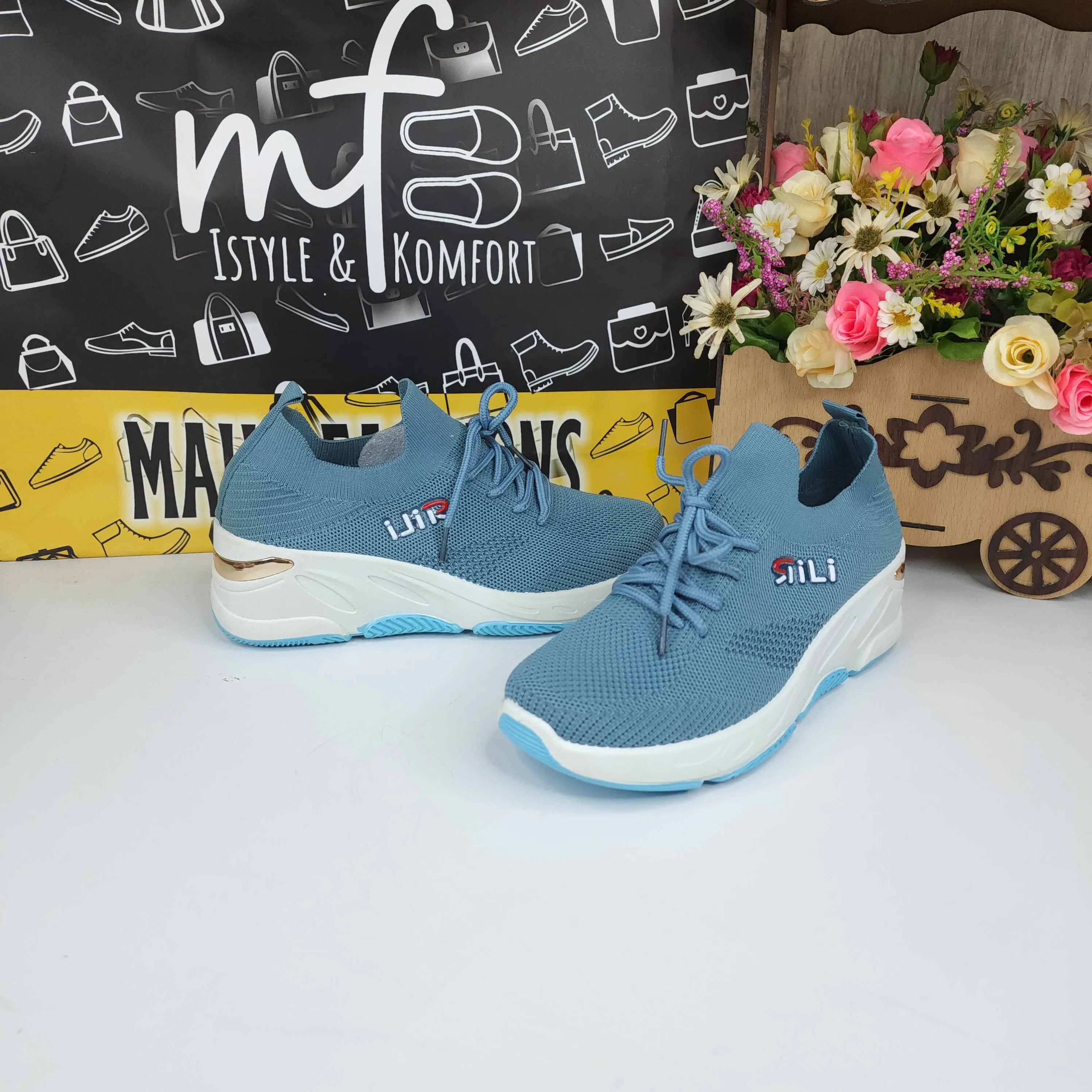 Blue Laces Casual Shoes in Wedge
