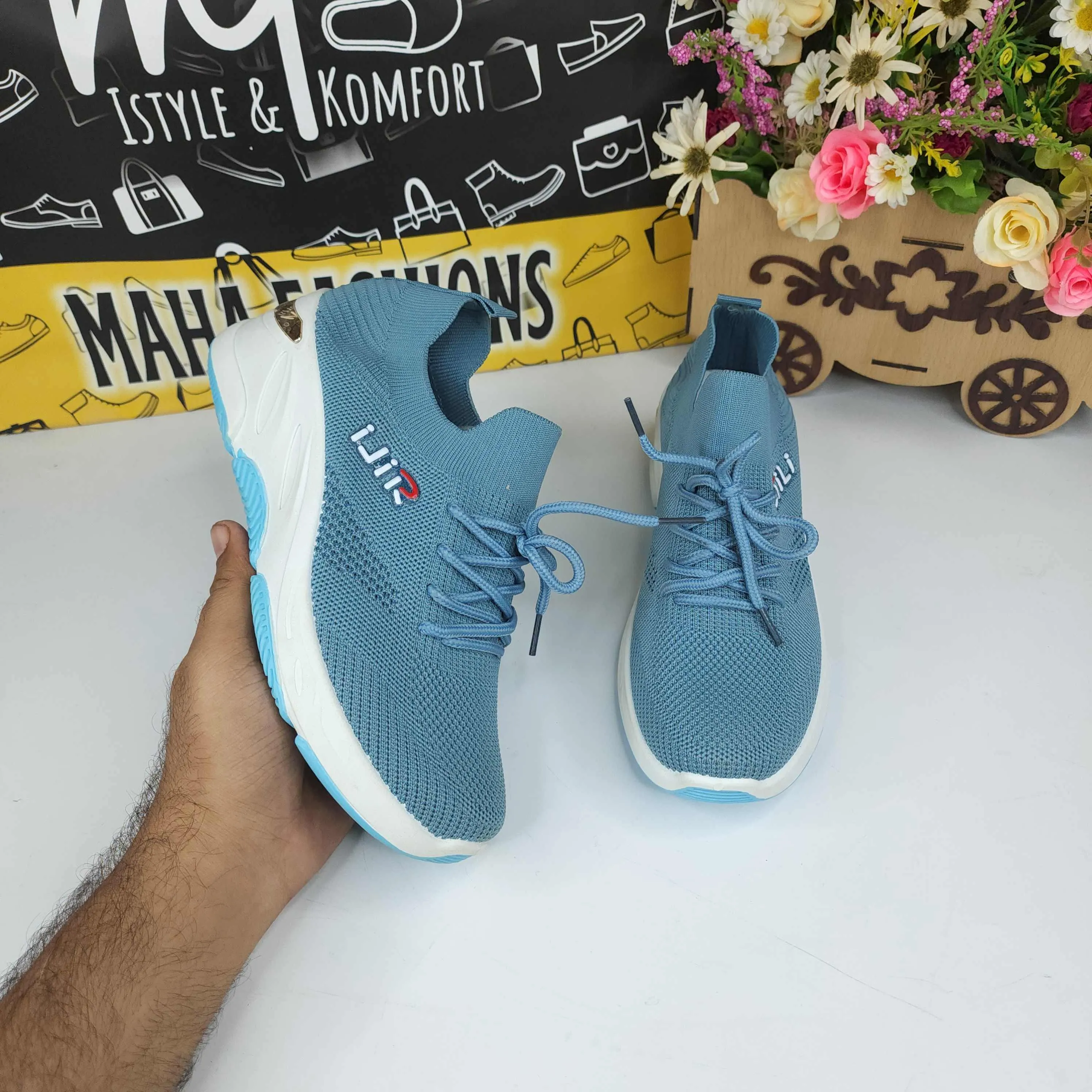 Blue Laces Casual Shoes in Wedge