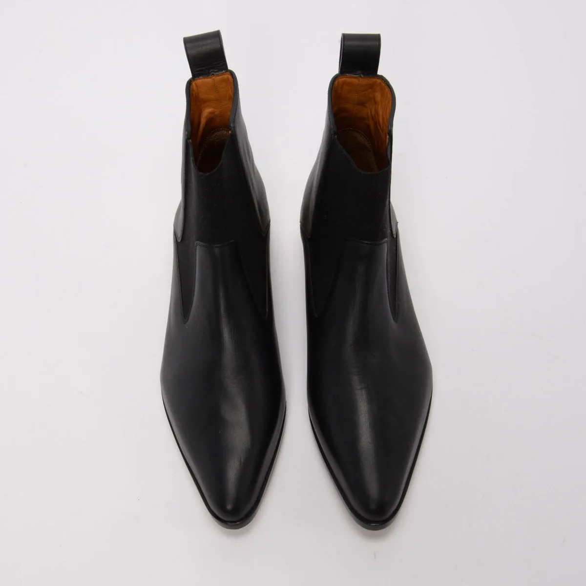 Chloe Black Calfskin Drew Chelsea Ankle Boots 38.5