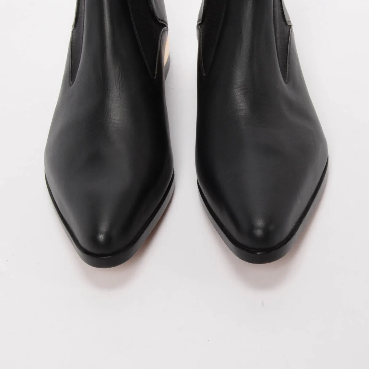 Chloe Black Calfskin Drew Chelsea Ankle Boots 38.5