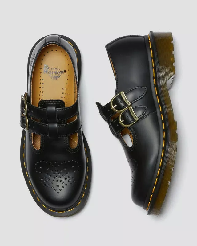 Dr. Marten Black Leather Mary Jane Shoes R12916001