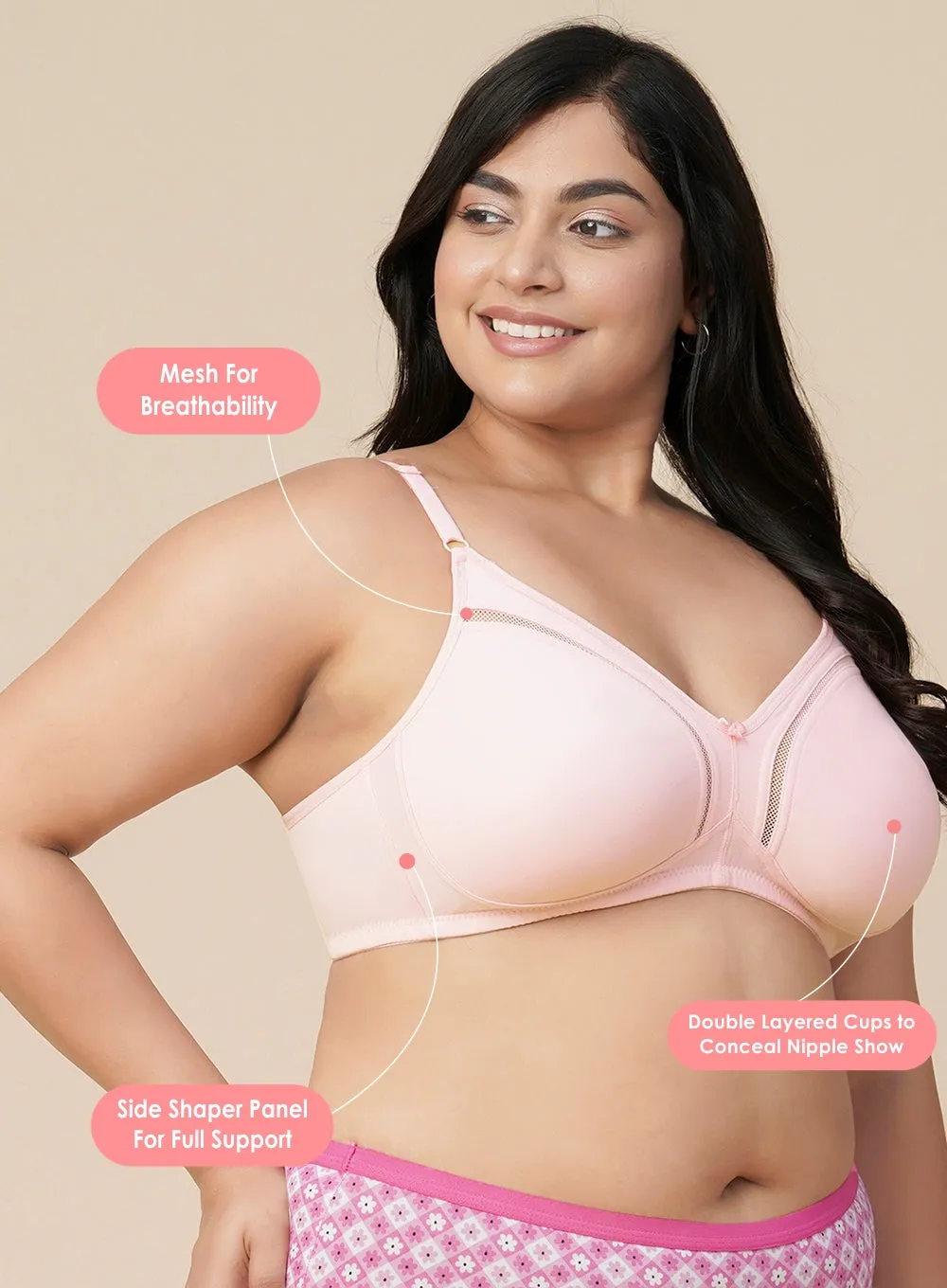 Everyday Plus Size Non-Padded Comfort Bra (PBBR1031)
