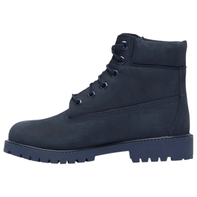 Juniors 6" Premium Nubuck Waterproof Boots, Navy Nubuck