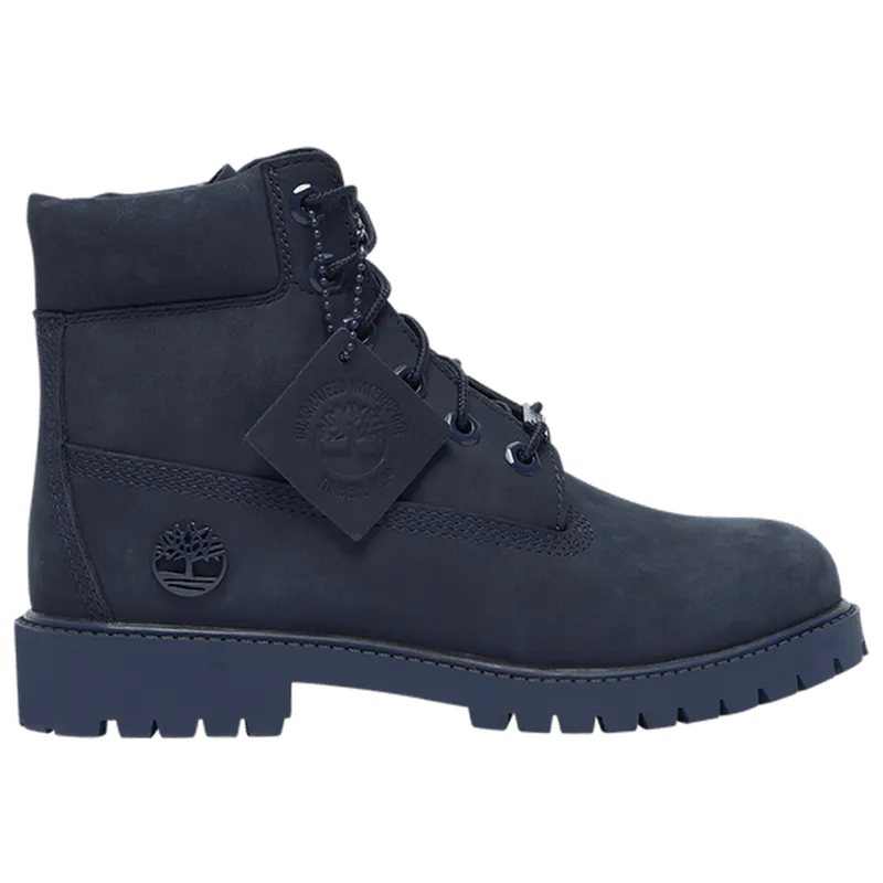 Juniors 6" Premium Nubuck Waterproof Boots, Navy Nubuck