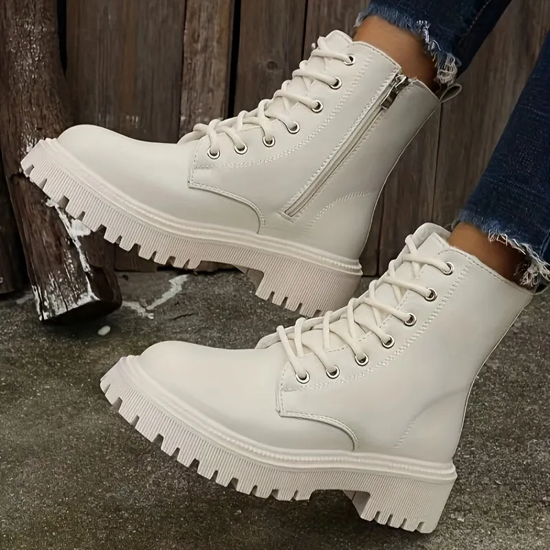 Large comfy with zipper high heel fur winter boots