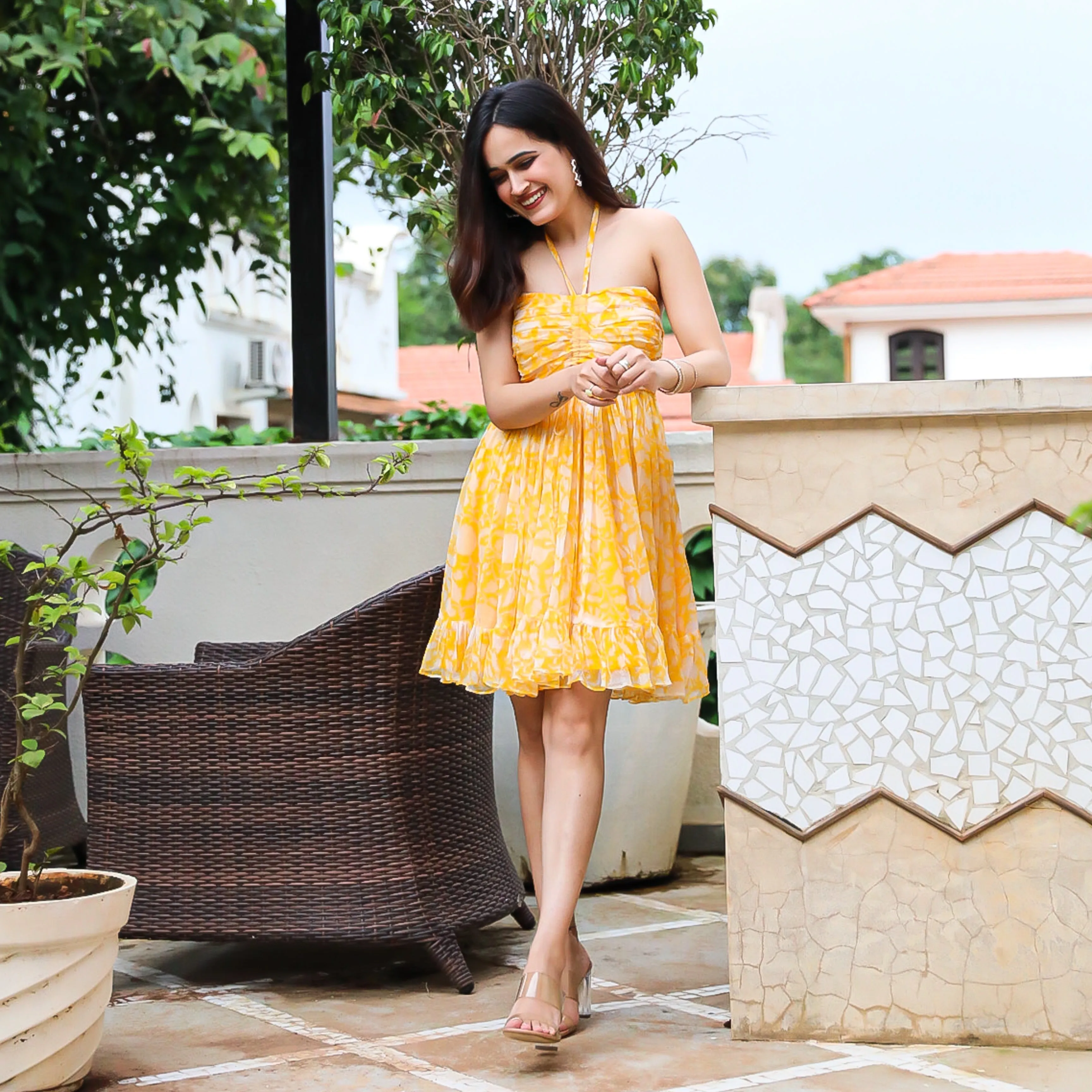 Lemon Crome Short Dress