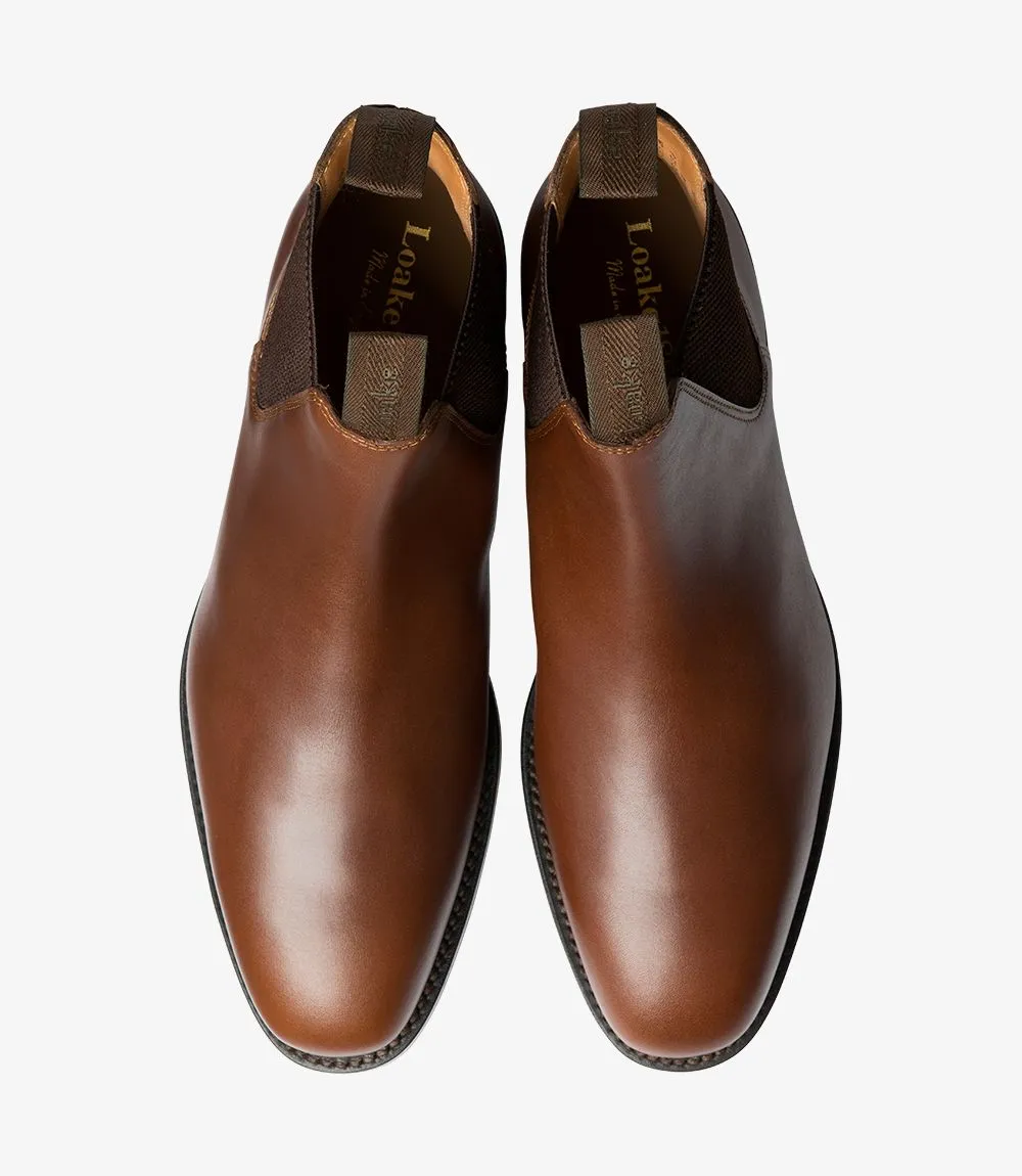 Loake Men's Chatsworth Leather Chelsea Boots Brown Waxed