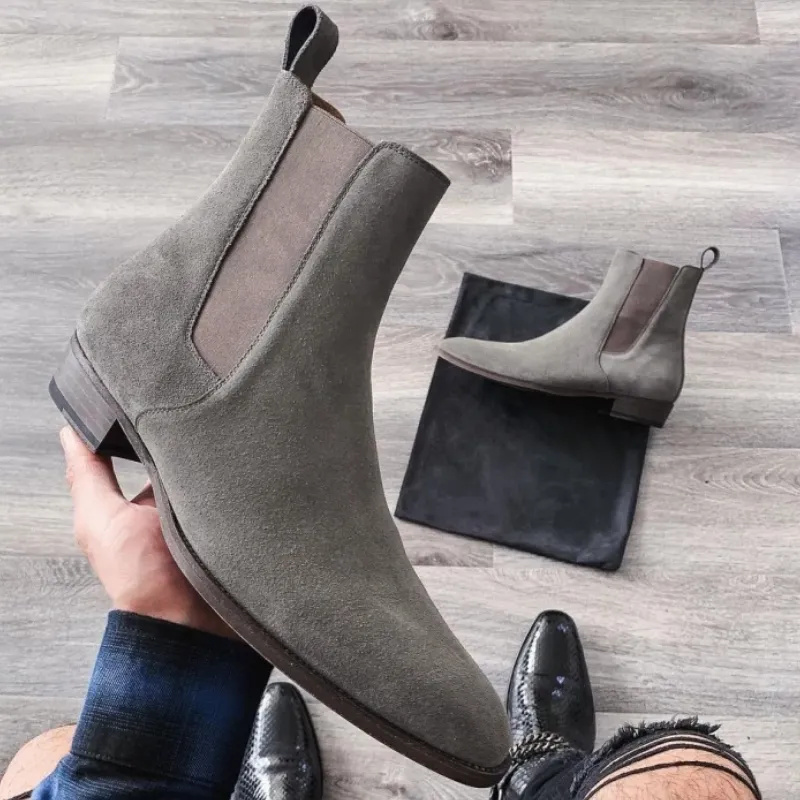 Loxster - Kwalitatieve Chelsea Boots Heren van Suède met Elastische Inzetstukken