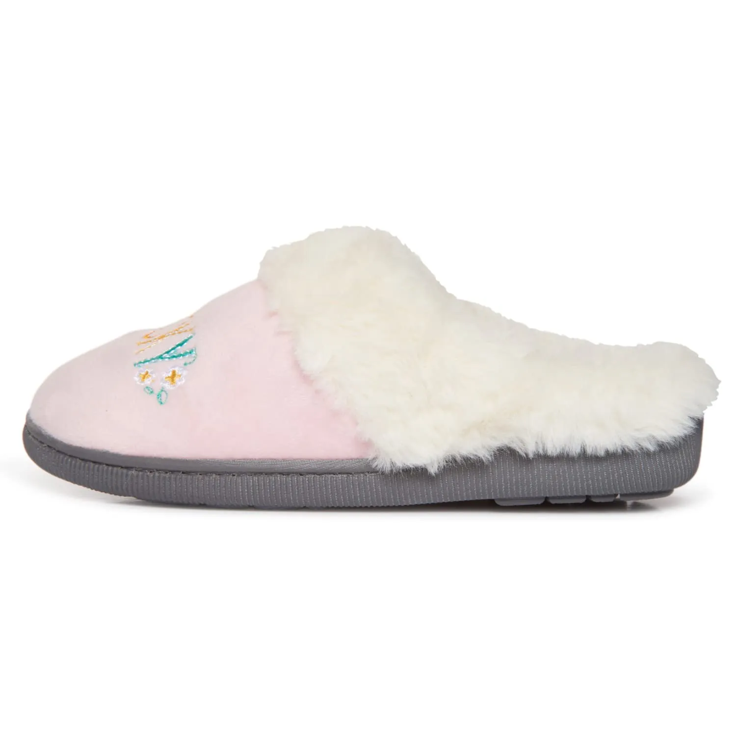 Lucky Brand Little Girls Rugged Microsuede Clog Slippers, Fuzzy Warm Bedroom Slipper, Kids Cozy Slip On House Shoes
