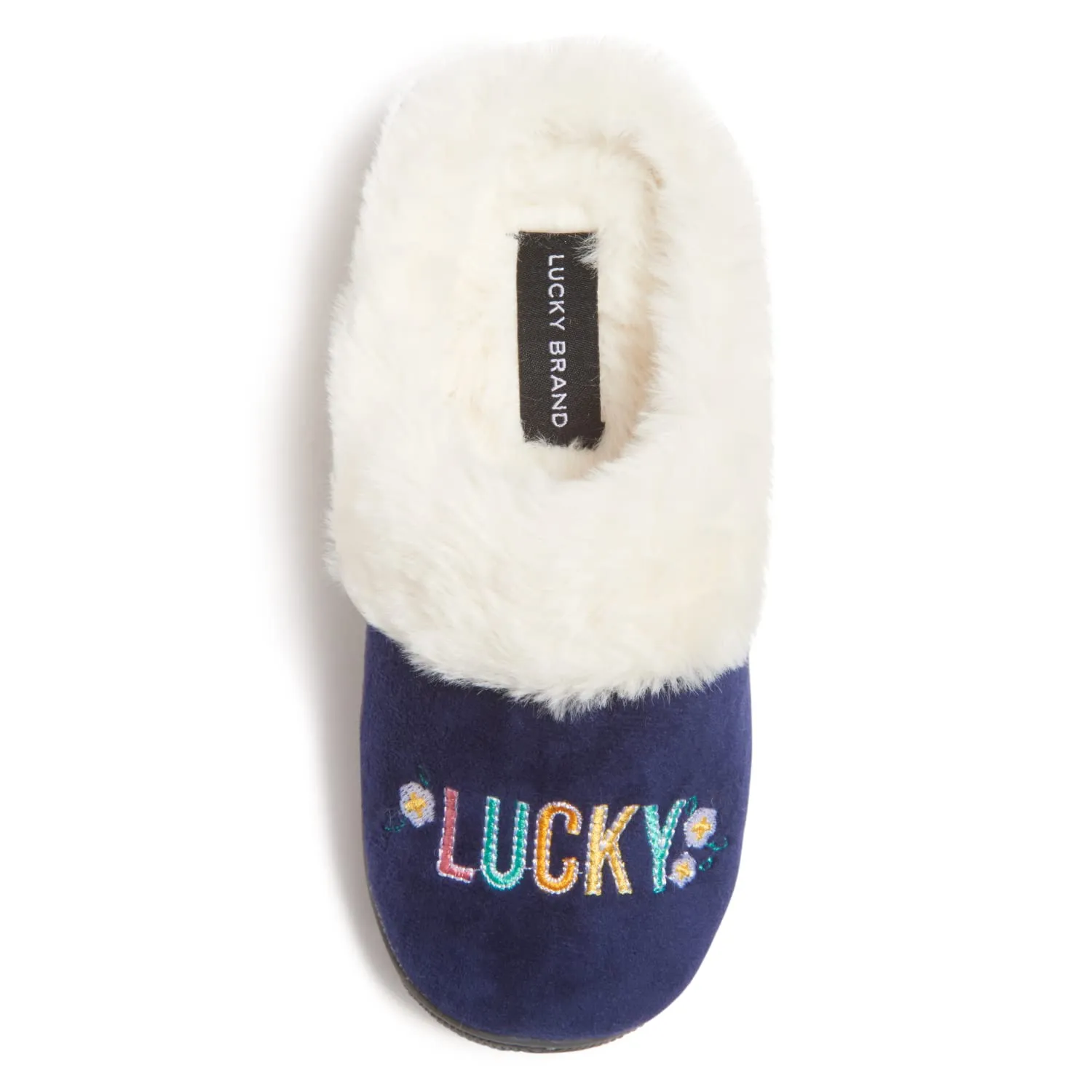 Lucky Brand Little Girls Rugged Microsuede Clog Slippers, Fuzzy Warm Bedroom Slipper, Kids Cozy Slip On House Shoes