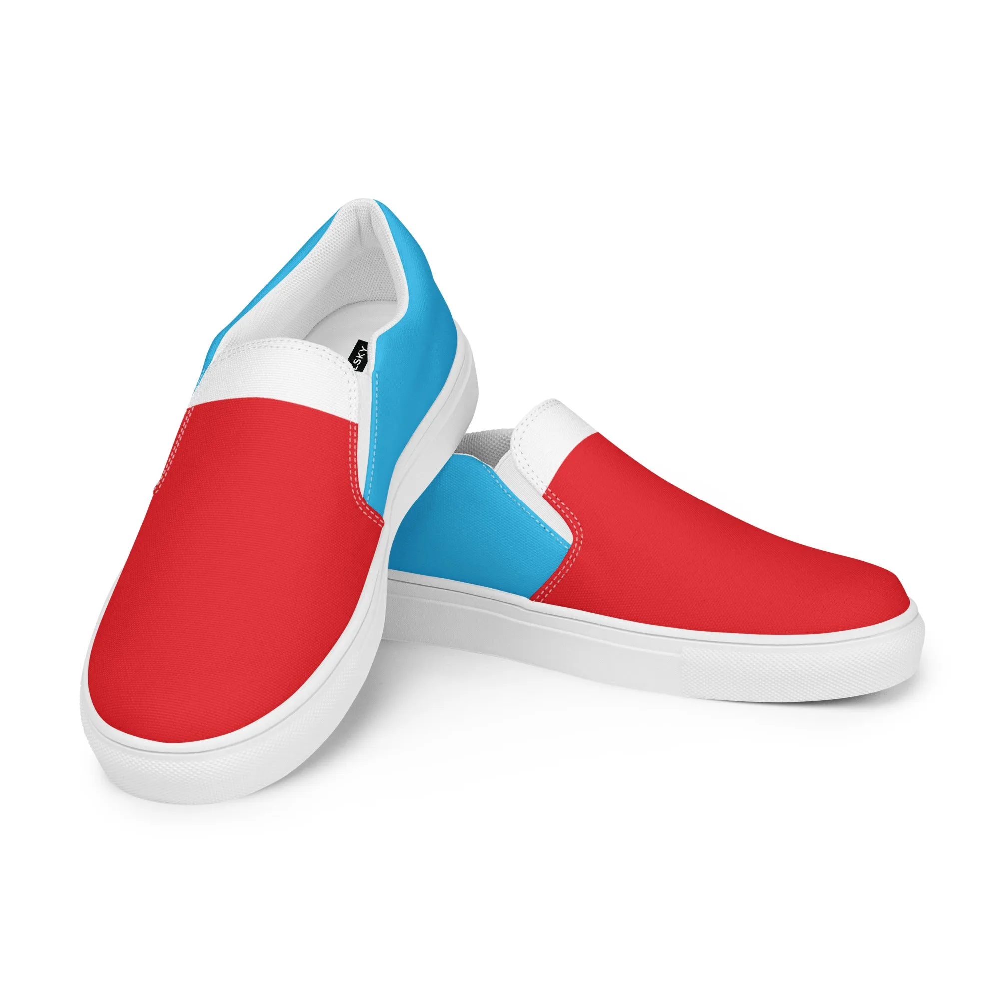Men’s Slip-On Canvas Shoes (Red, Turquoise, White)