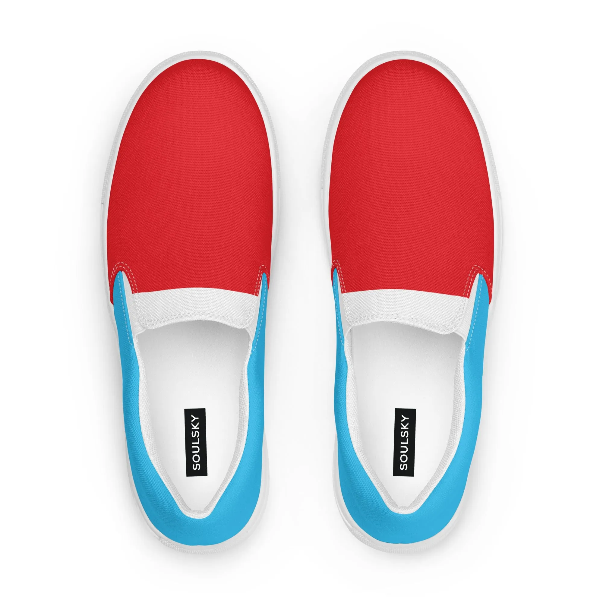 Men’s Slip-On Canvas Shoes (Red, Turquoise, White)