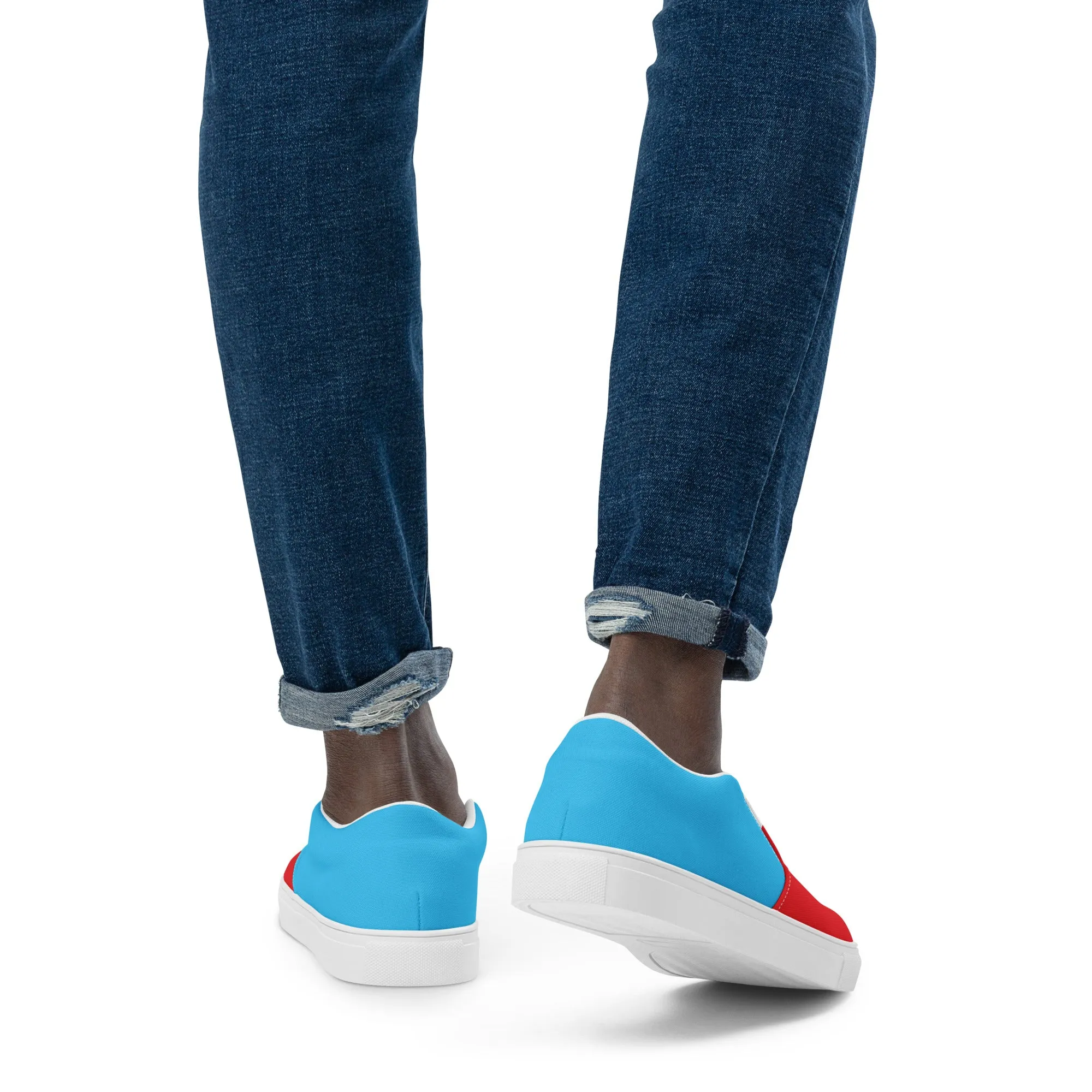 Men’s Slip-On Canvas Shoes (Red, Turquoise, White)