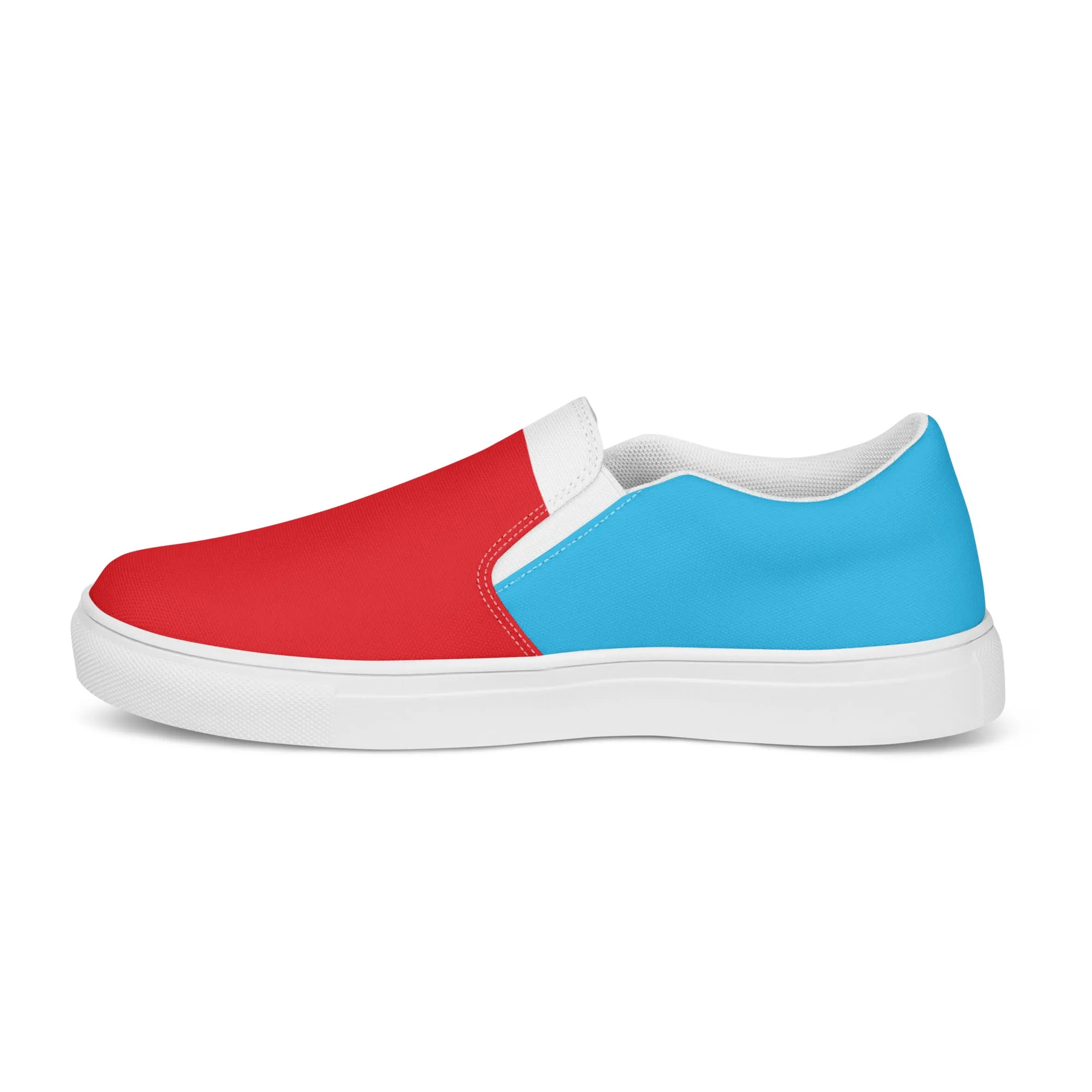 Men’s Slip-On Canvas Shoes (Red, Turquoise, White)