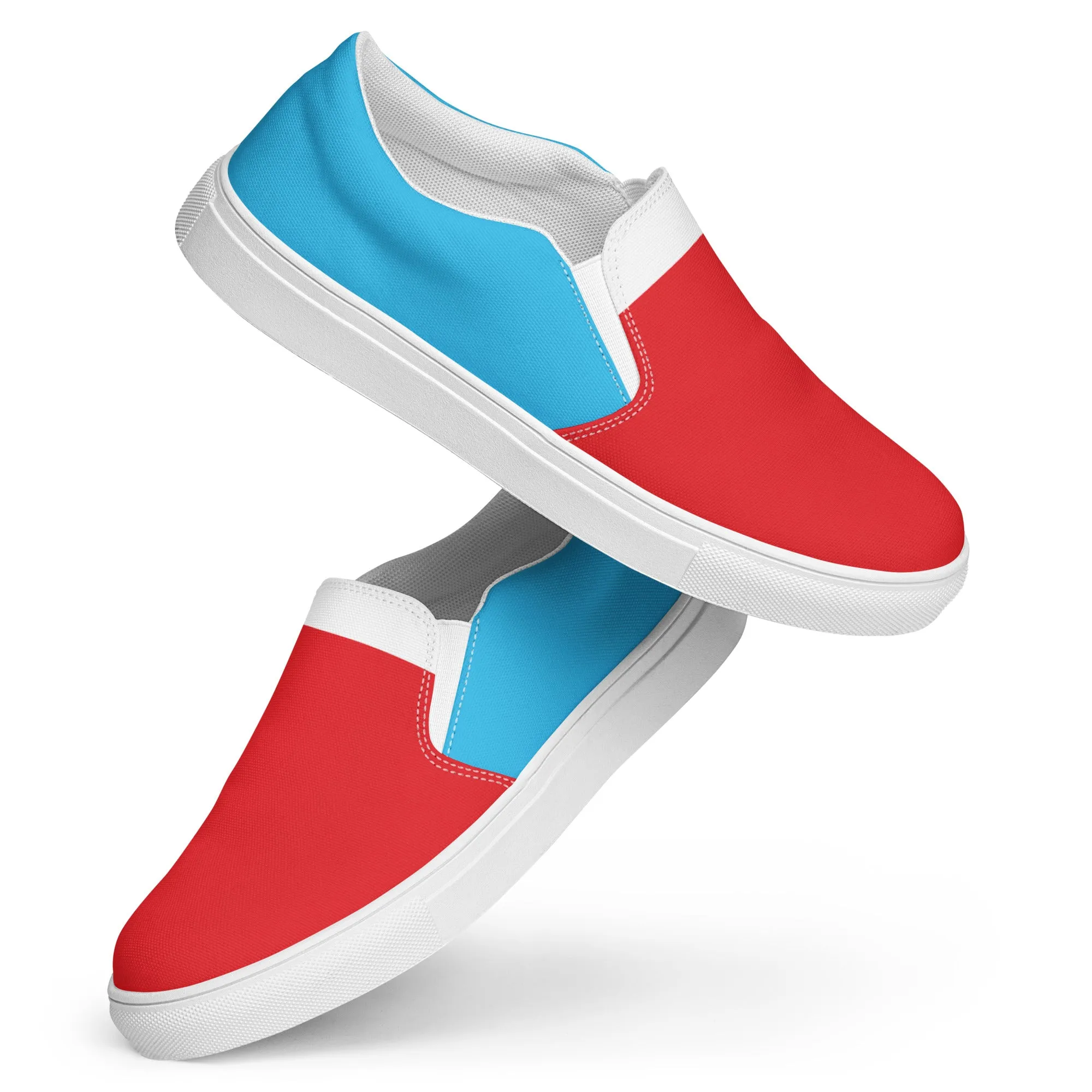 Men’s Slip-On Canvas Shoes (Red, Turquoise, White)