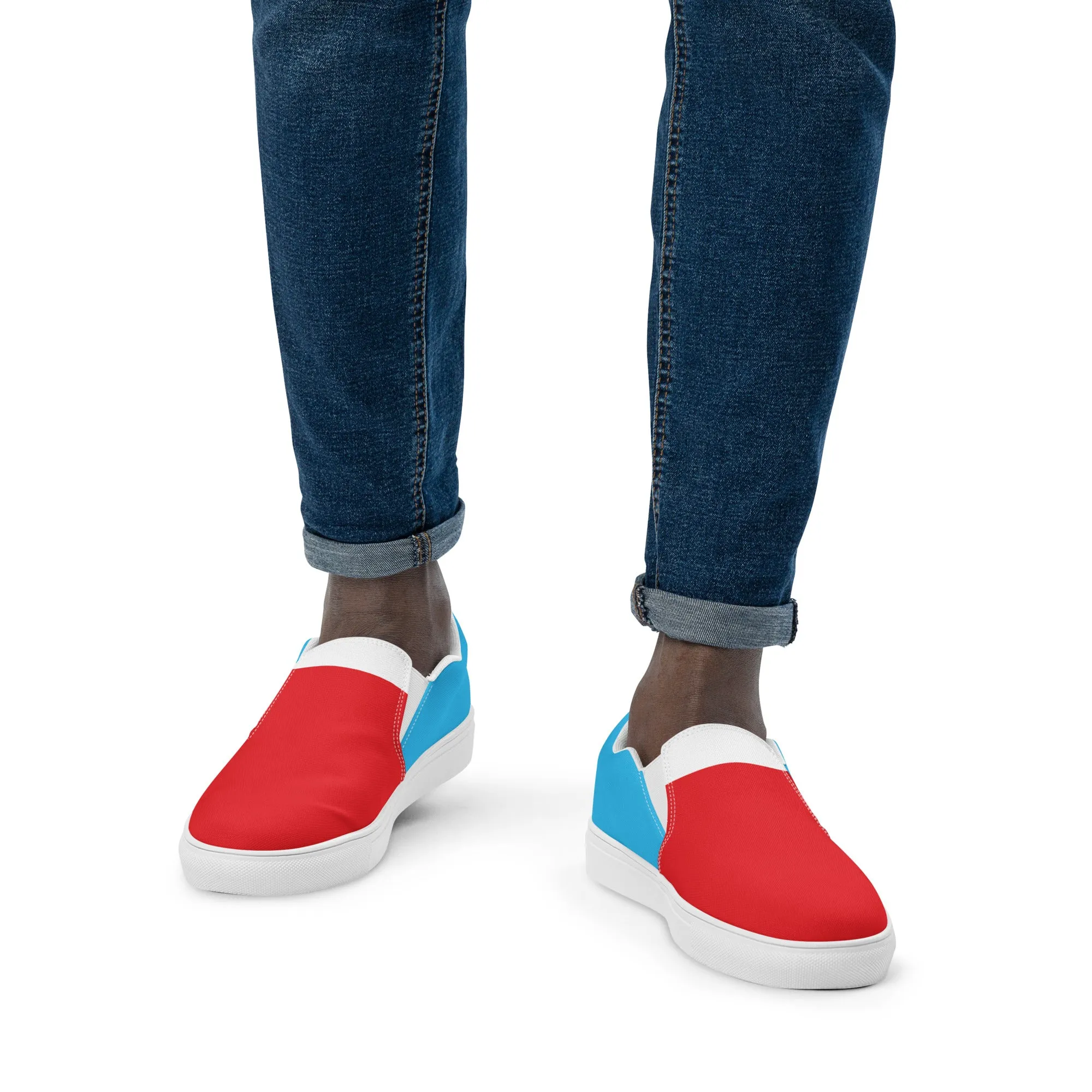 Men’s Slip-On Canvas Shoes (Red, Turquoise, White)
