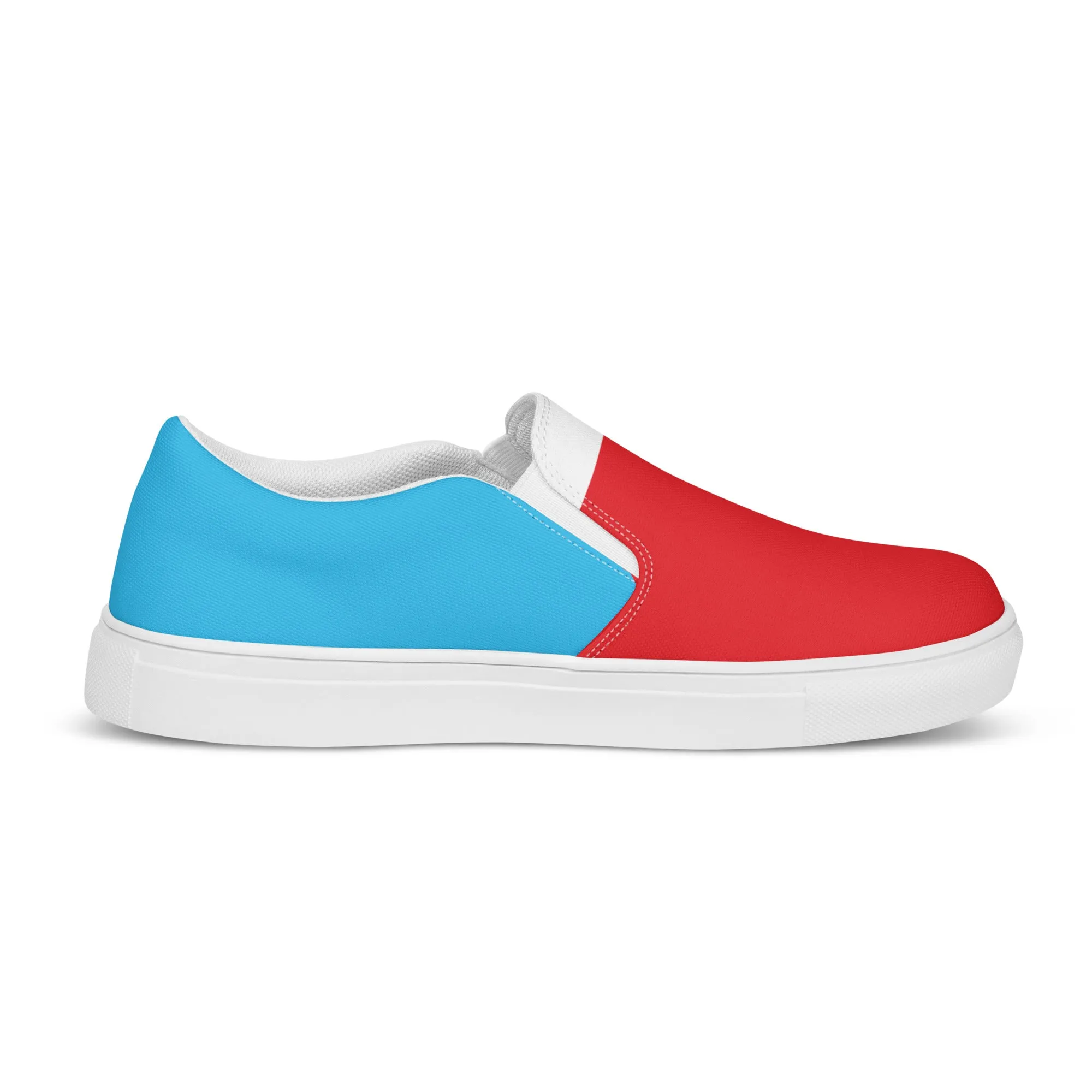 Men’s Slip-On Canvas Shoes (Red, Turquoise, White)