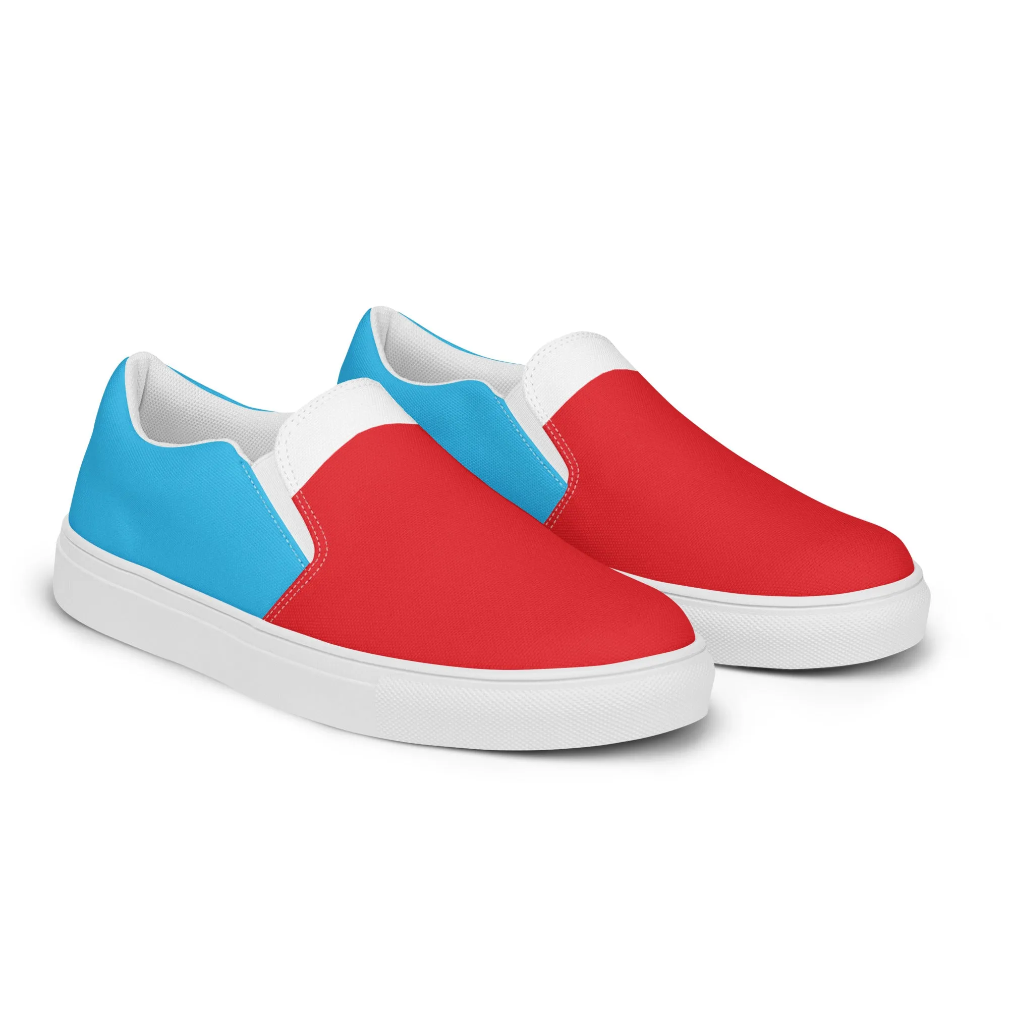 Men’s Slip-On Canvas Shoes (Red, Turquoise, White)