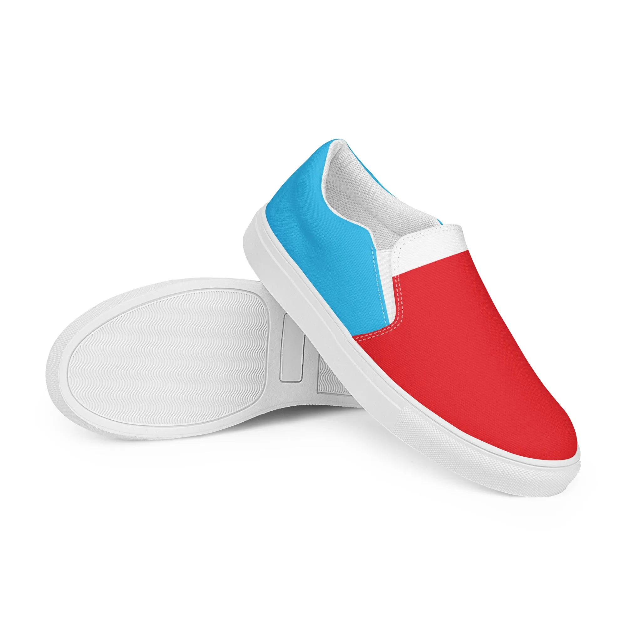 Men’s Slip-On Canvas Shoes (Red, Turquoise, White)
