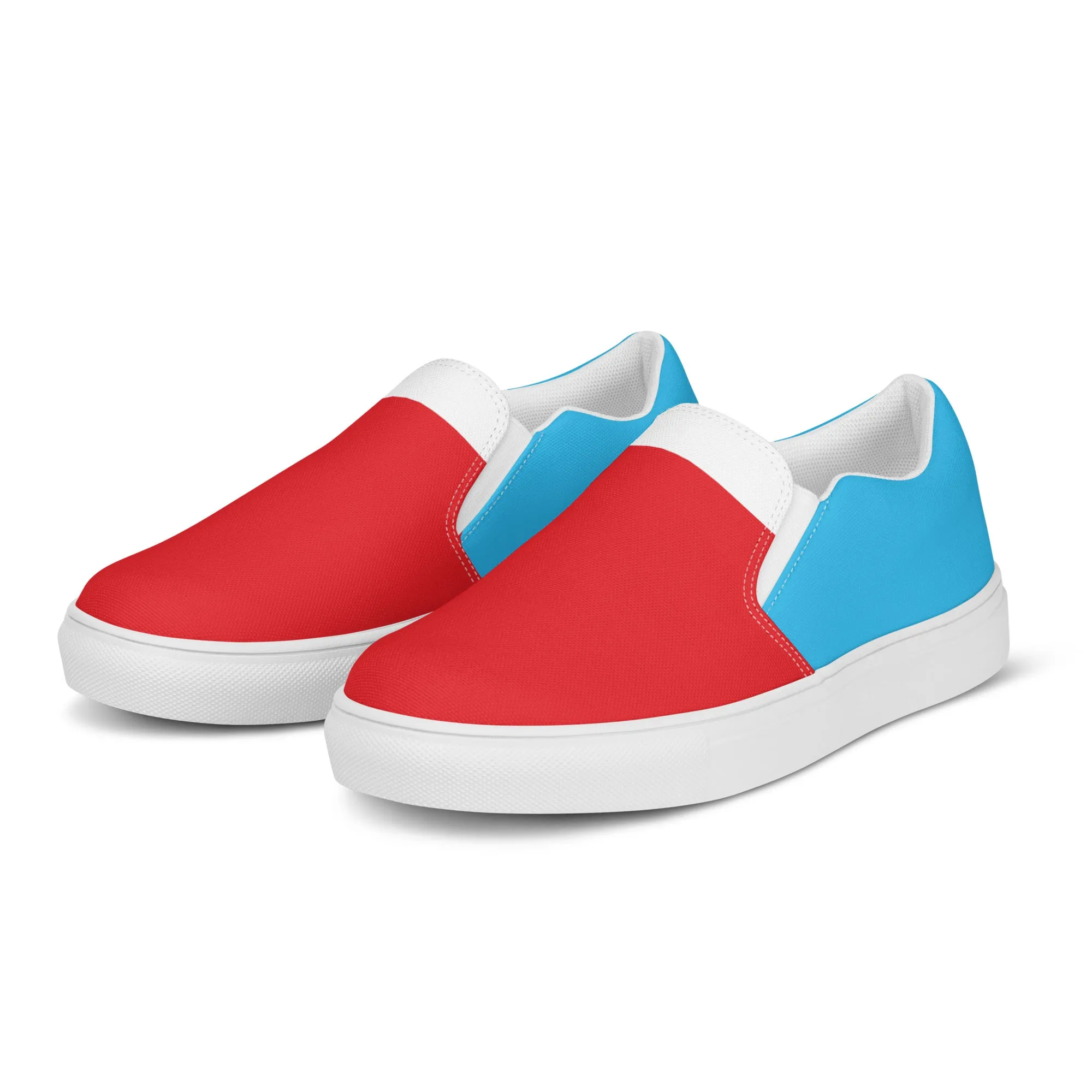 Men’s Slip-On Canvas Shoes (Red, Turquoise, White)