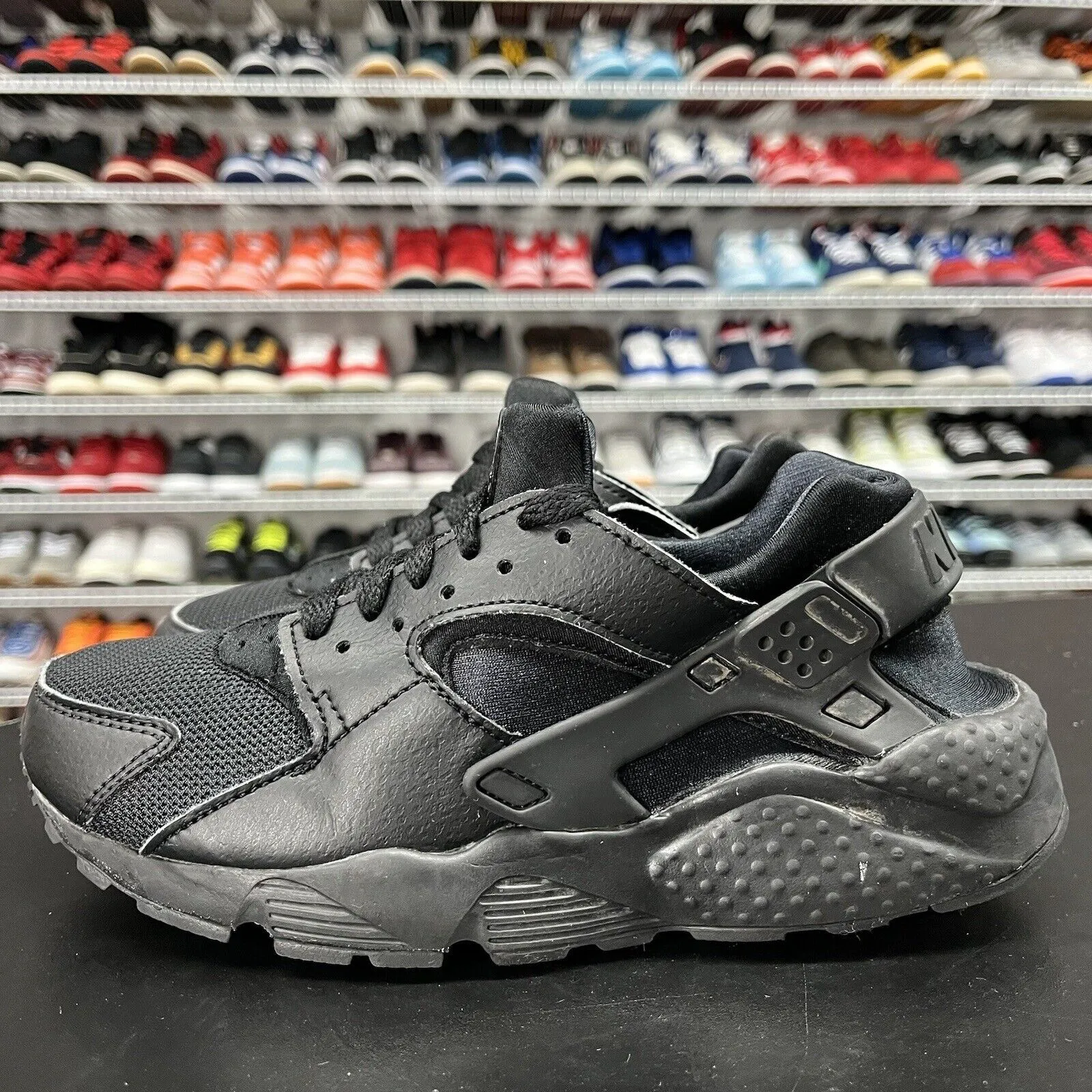 Nike Boys Huarache Run 654275-016 Black Running Shoes Sneakers Size 5Y