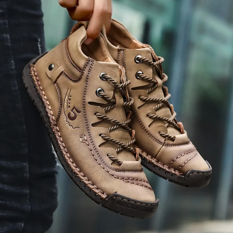 Outdoor Sport Men Boots High Quality Split Leather Ankle Lace-Up
