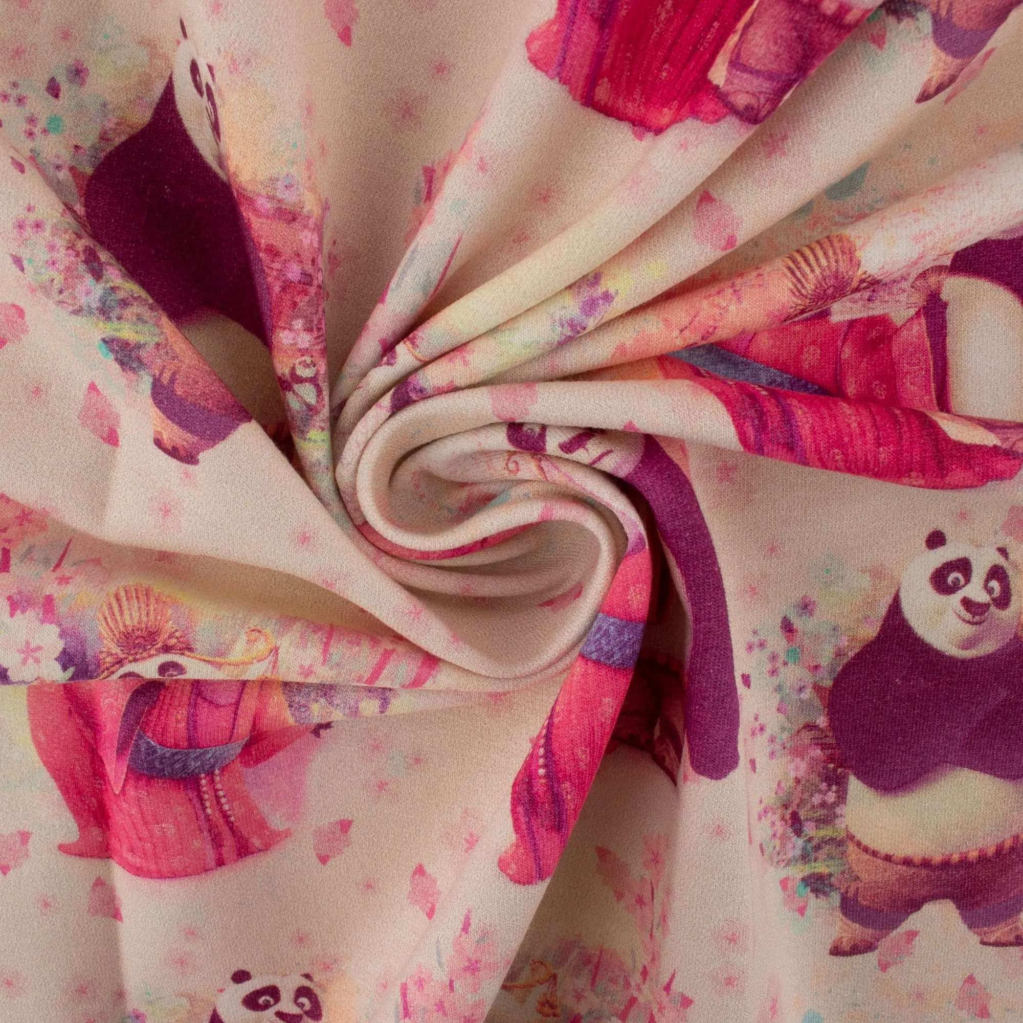 Printed Sweatshirt Fleece - FANTASMIC - Kanfu Panda - Pink