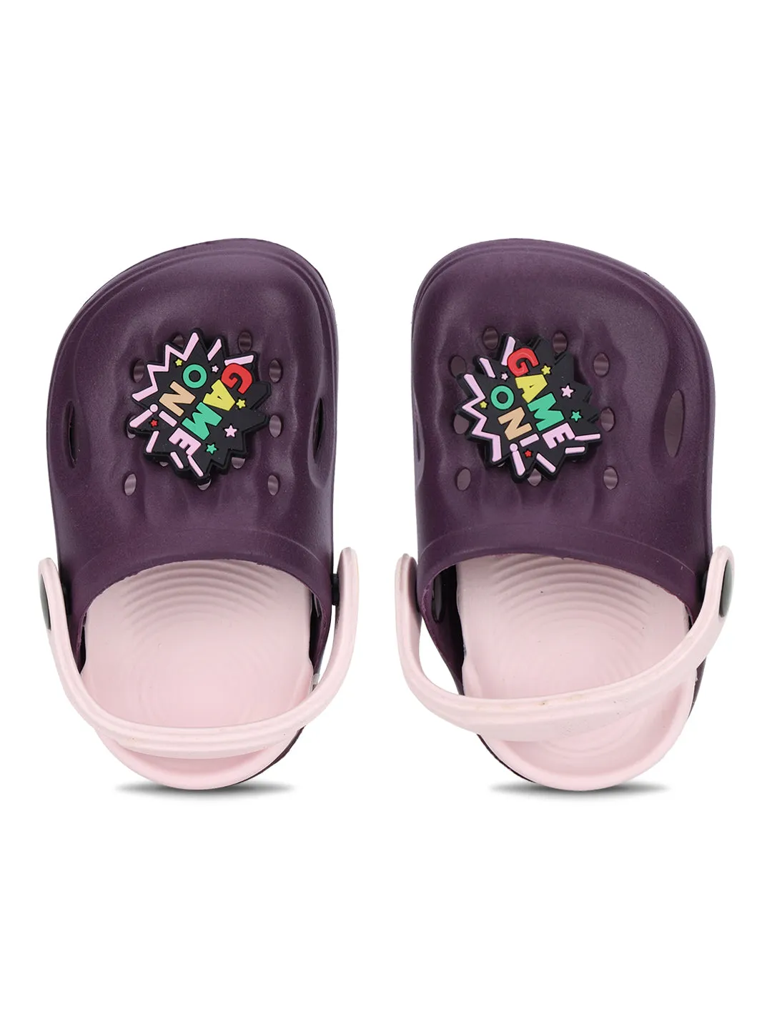 Purple Pink Stylish Slip-On Clogs For Kids-Unisex (TC-LCLOG2-PURPNK)