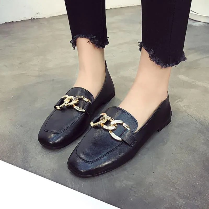 Shallow Mouth Loafers Summer Fashion Sweet Flats