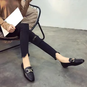 Shallow Mouth Loafers Summer Fashion Sweet Flats