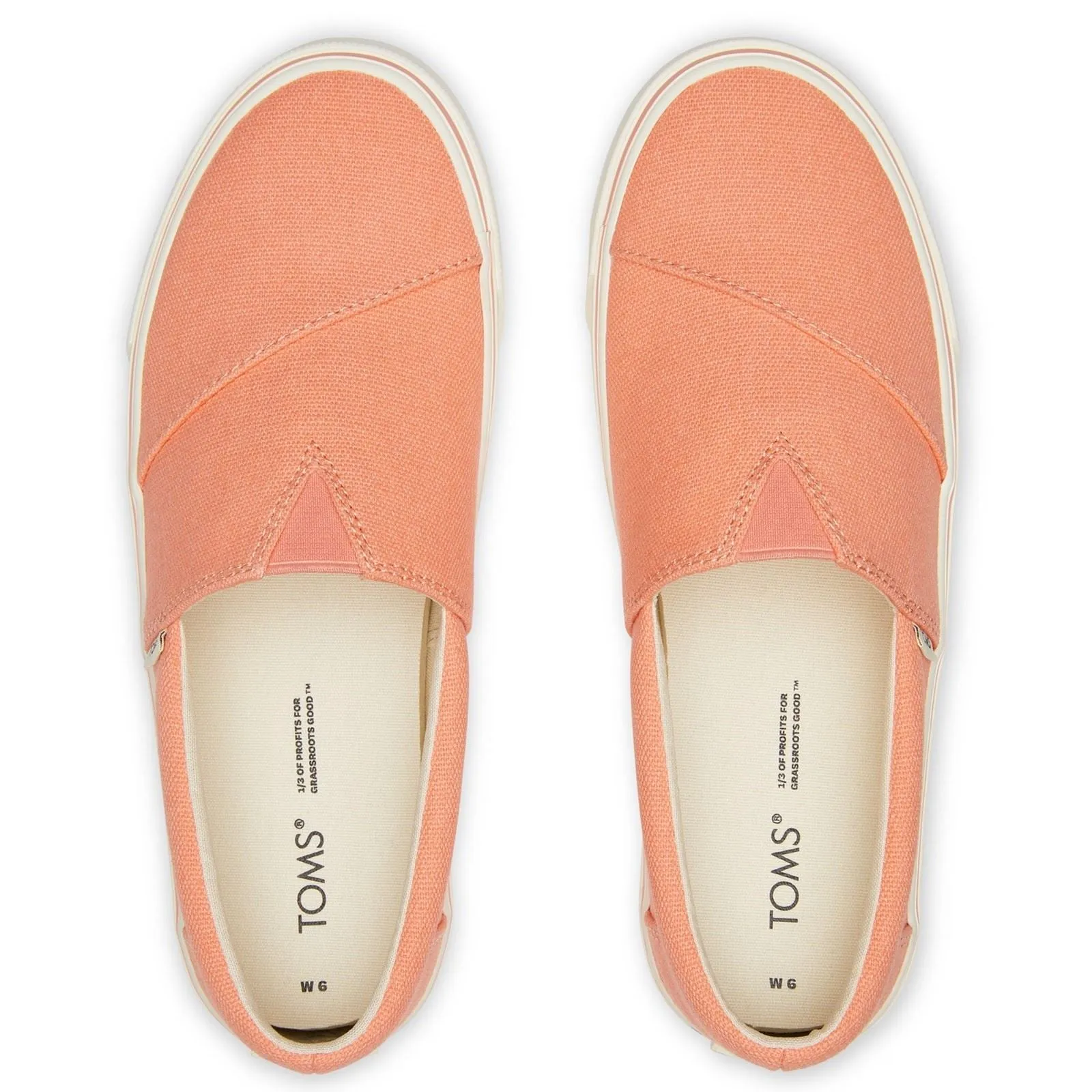 TOMS Alpargata Fenix Slip On Orange 100% Textile Blend (60% Cotton Female Slip On Ladies Shoes