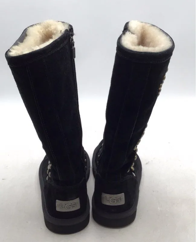 UGG Women's Avondale 3330 Black Round Toe Mid-Calf Snow Boots - Size 6