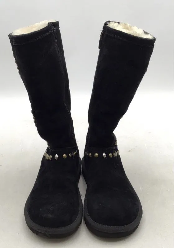 UGG Women's Avondale 3330 Black Round Toe Mid-Calf Snow Boots - Size 6