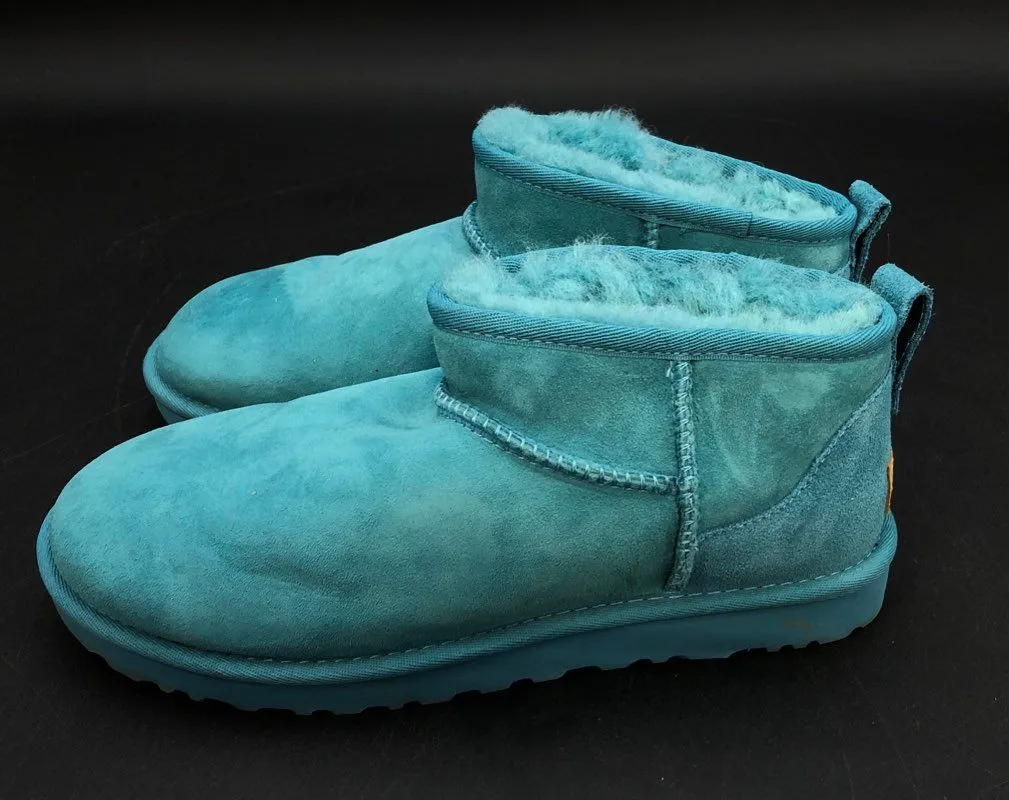 UGG Women's Classic Ultra Mini 1116109 Blue Ankle Snow Boots - Size 8