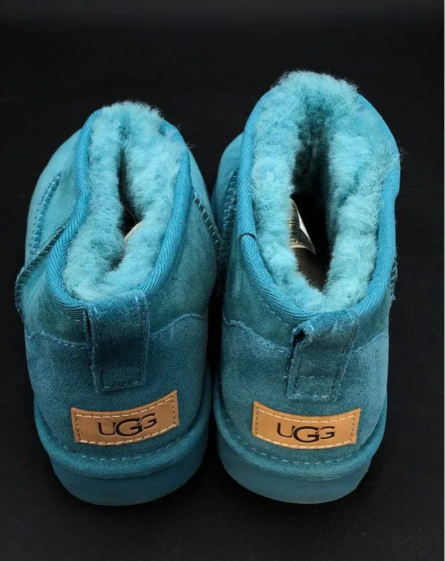UGG Women's Classic Ultra Mini 1116109 Blue Ankle Snow Boots - Size 8