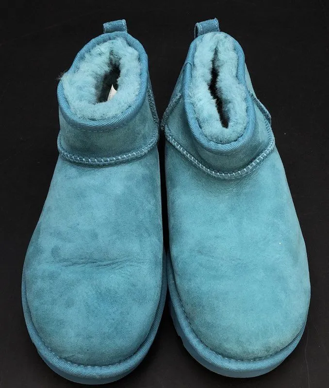 UGG Women's Classic Ultra Mini 1116109 Blue Ankle Snow Boots - Size 8
