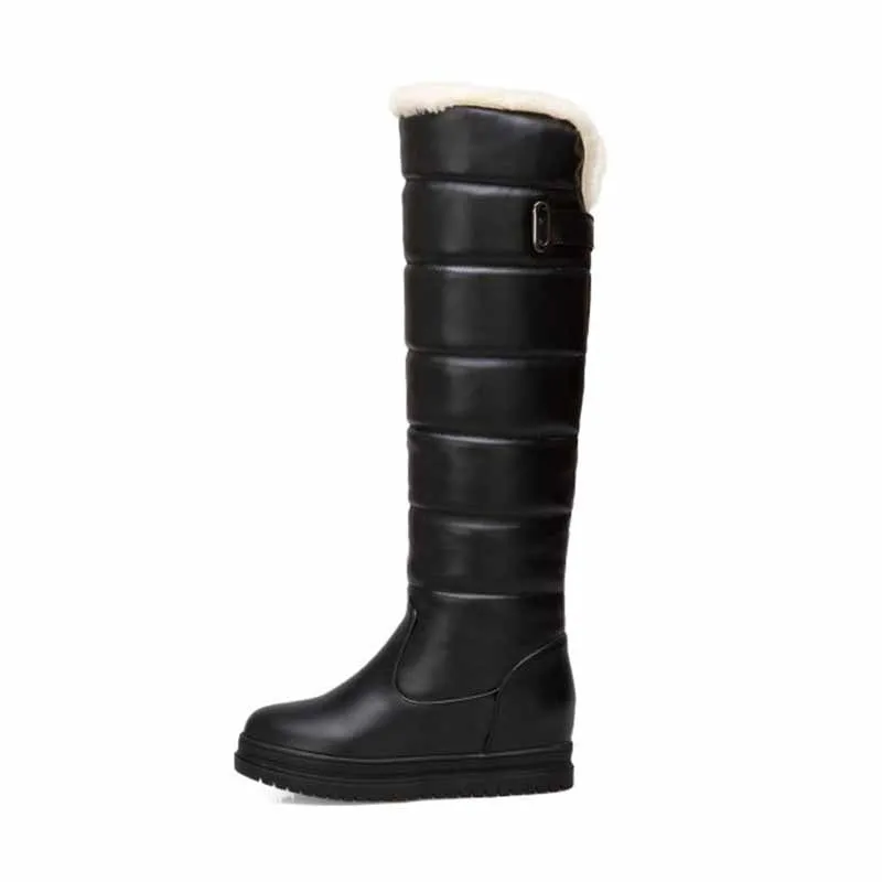 Women Winter Boots Thick Fleece Platform Warm Knee High Snow Boots